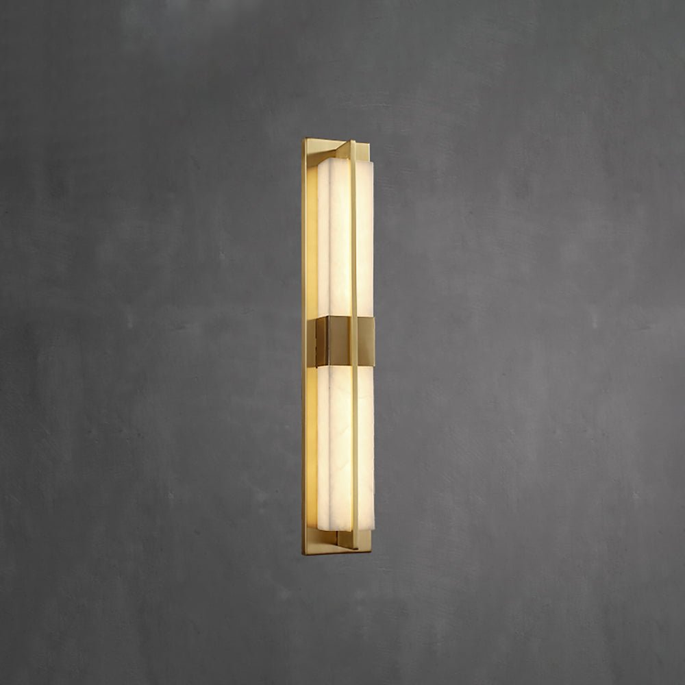 Rectangular Wall Sconce | Alabaster & Brass | Set of 2