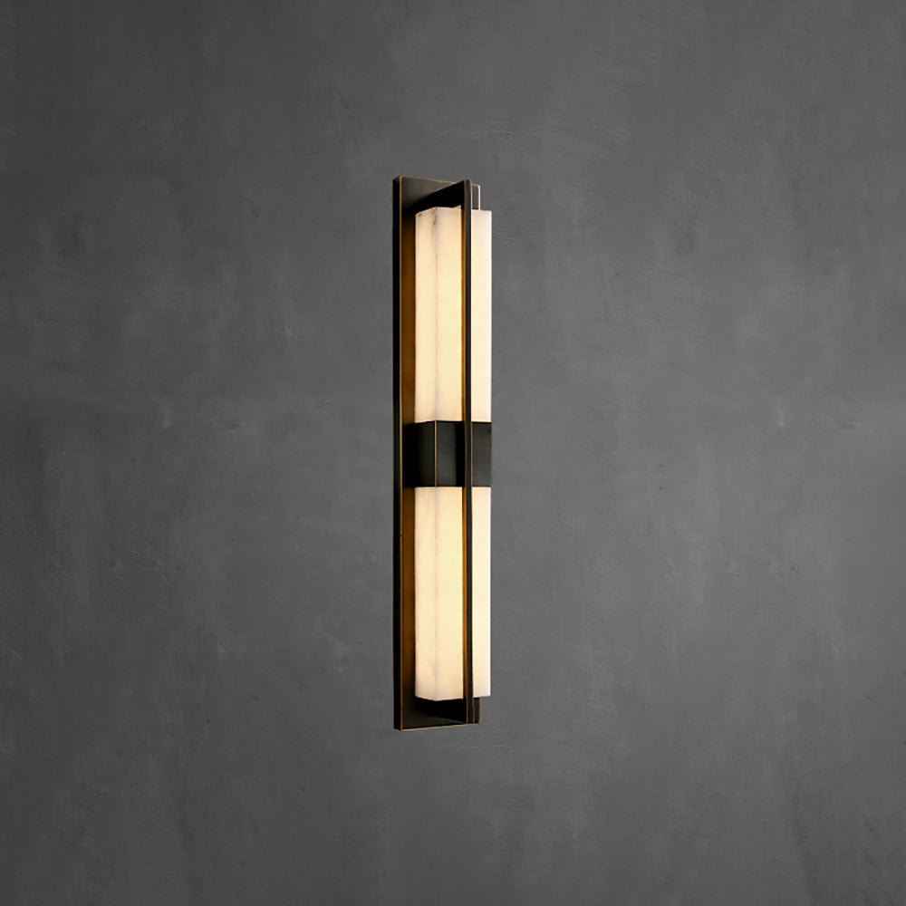 Rectangular Wall Sconce | Alabaster & Brass | Set of 2