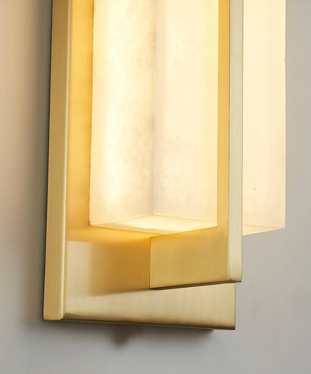 Rectangular Wall Sconce | Alabaster & Brass | Set of 2