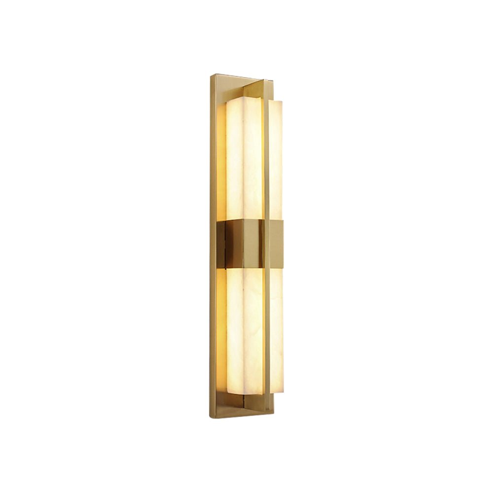 Rectangular Wall Sconce | Alabaster & Brass | Set of 2