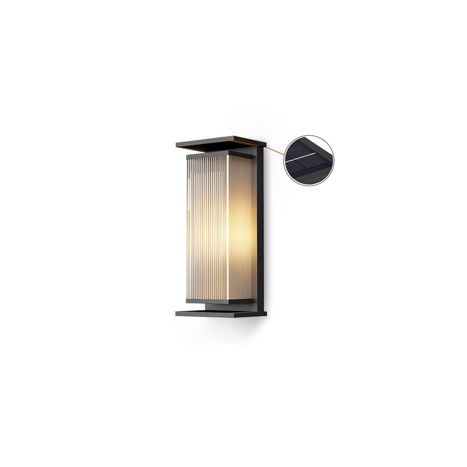 Rectangular Solar Outdoor Wall Lamp | Stainless Steel & Acrylic | Set of 2