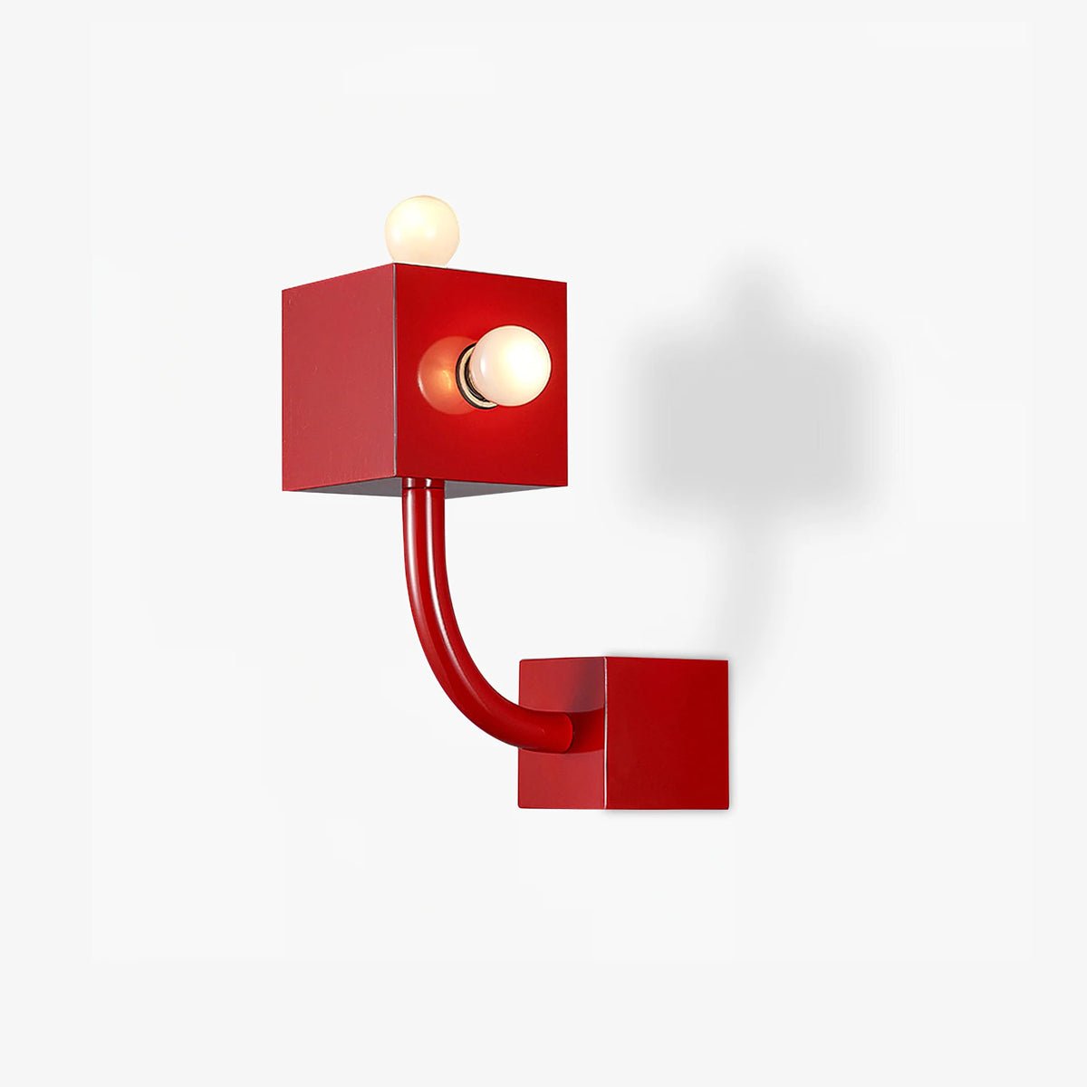 Red Cube Wall Lamp | High-Quality Iron | 24.5cm Diameter