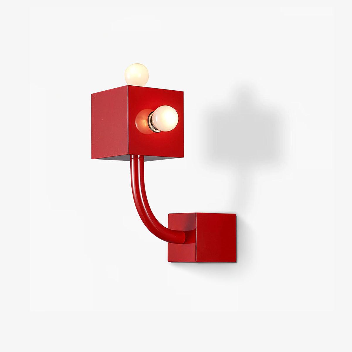 Red Cube Wall Lamp | High-Quality Iron | 24.5cm Diameter