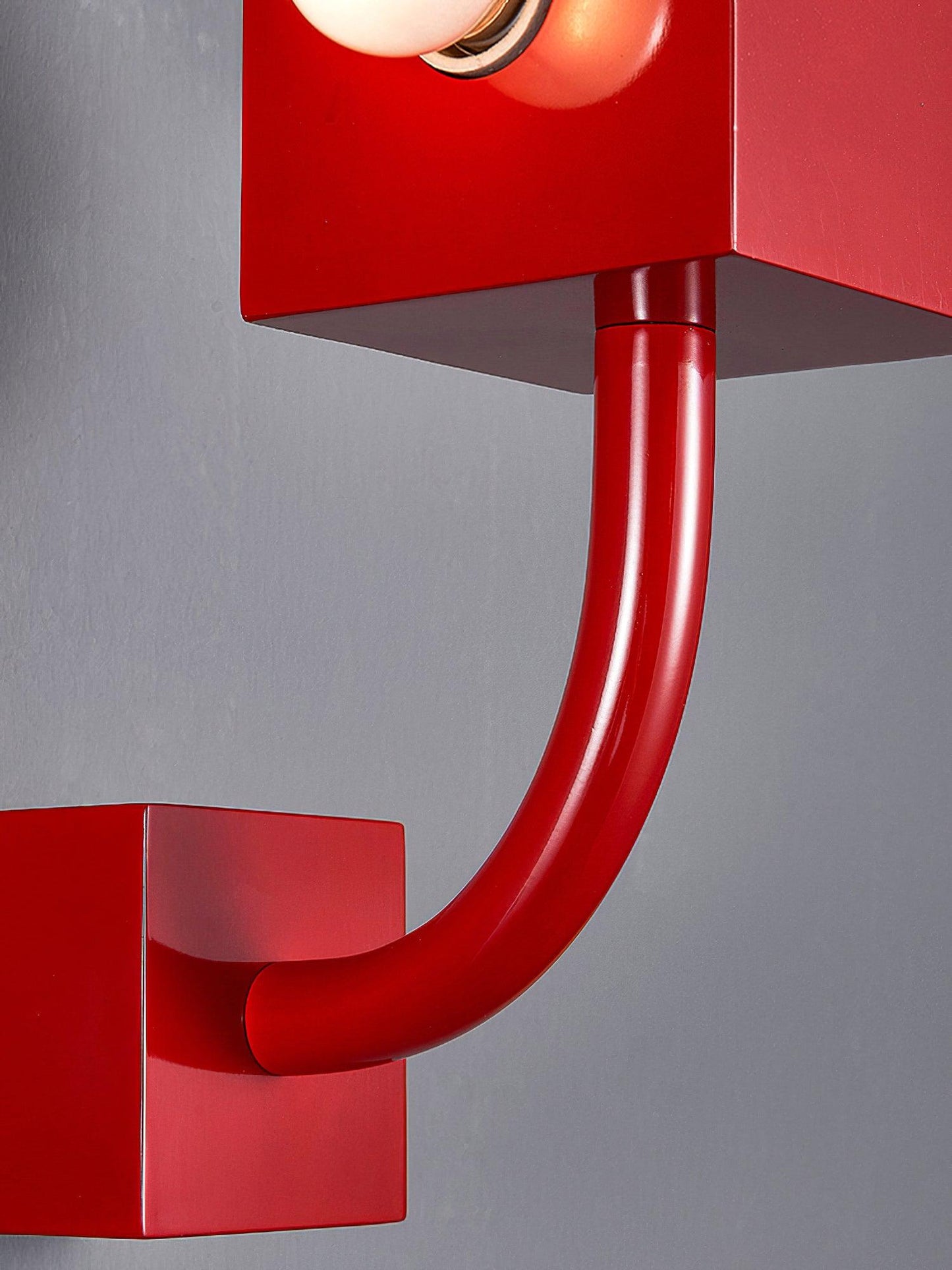 Red Cube Wall Lamp | High-Quality Iron | 24.5cm Diameter