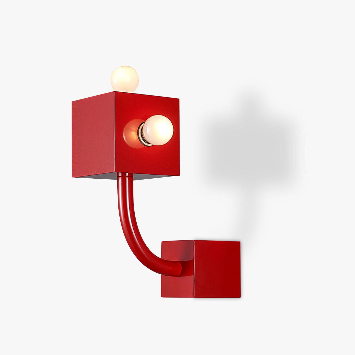 Red Cube Wall Lamp | High-Quality Iron | 24.5cm Diameter
