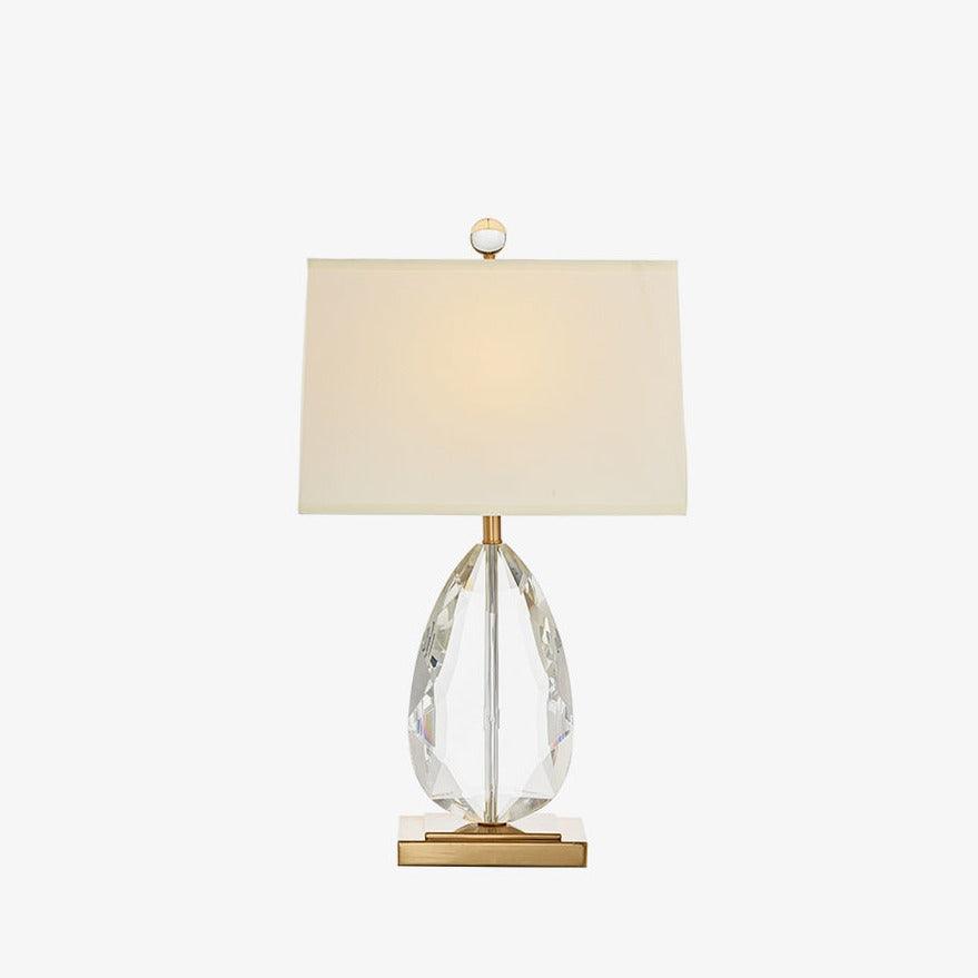 Regal Table Lamp | Metal & Crystal | Gold with White Shade