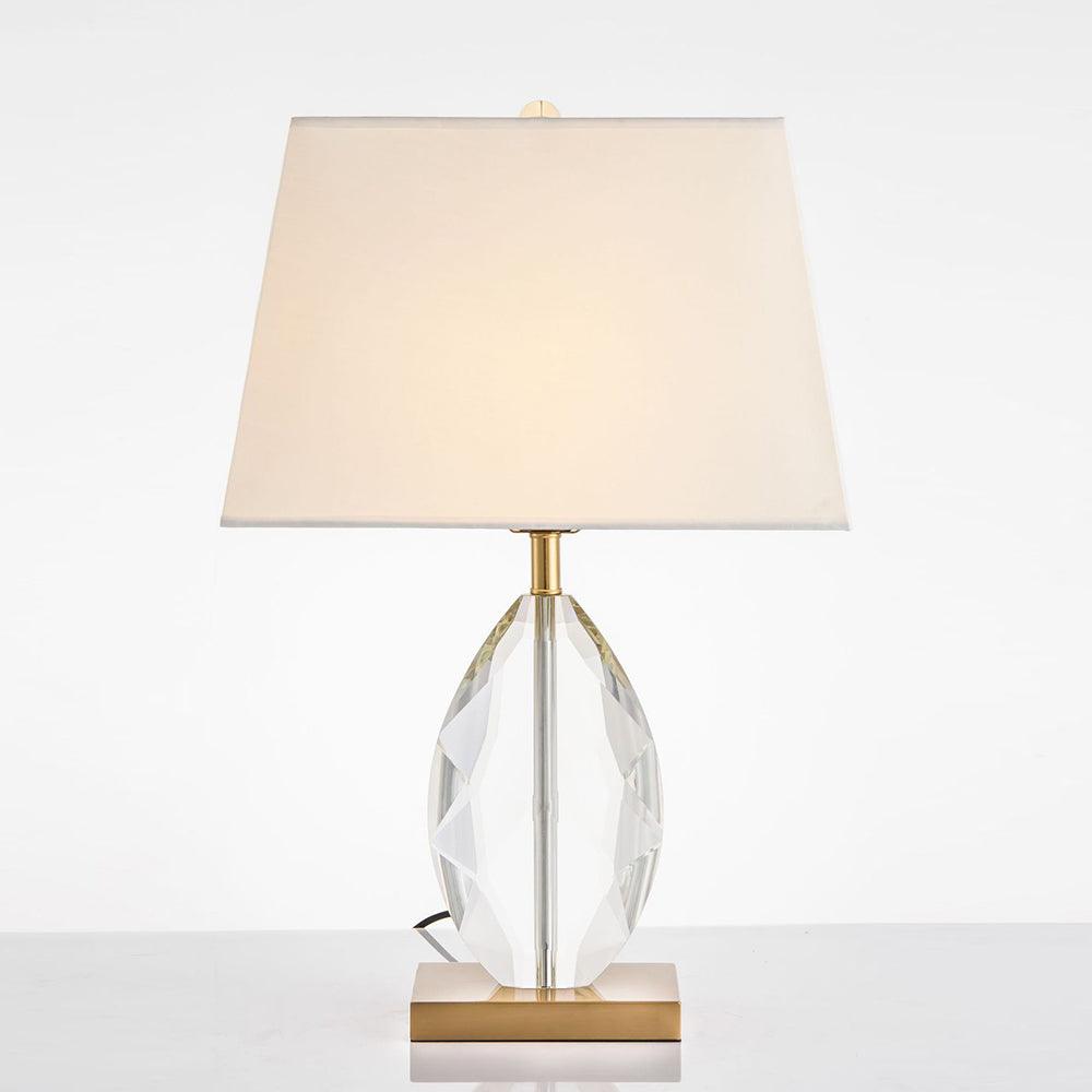 Regal Table Lamp | Metal & Crystal | Gold with White Shade