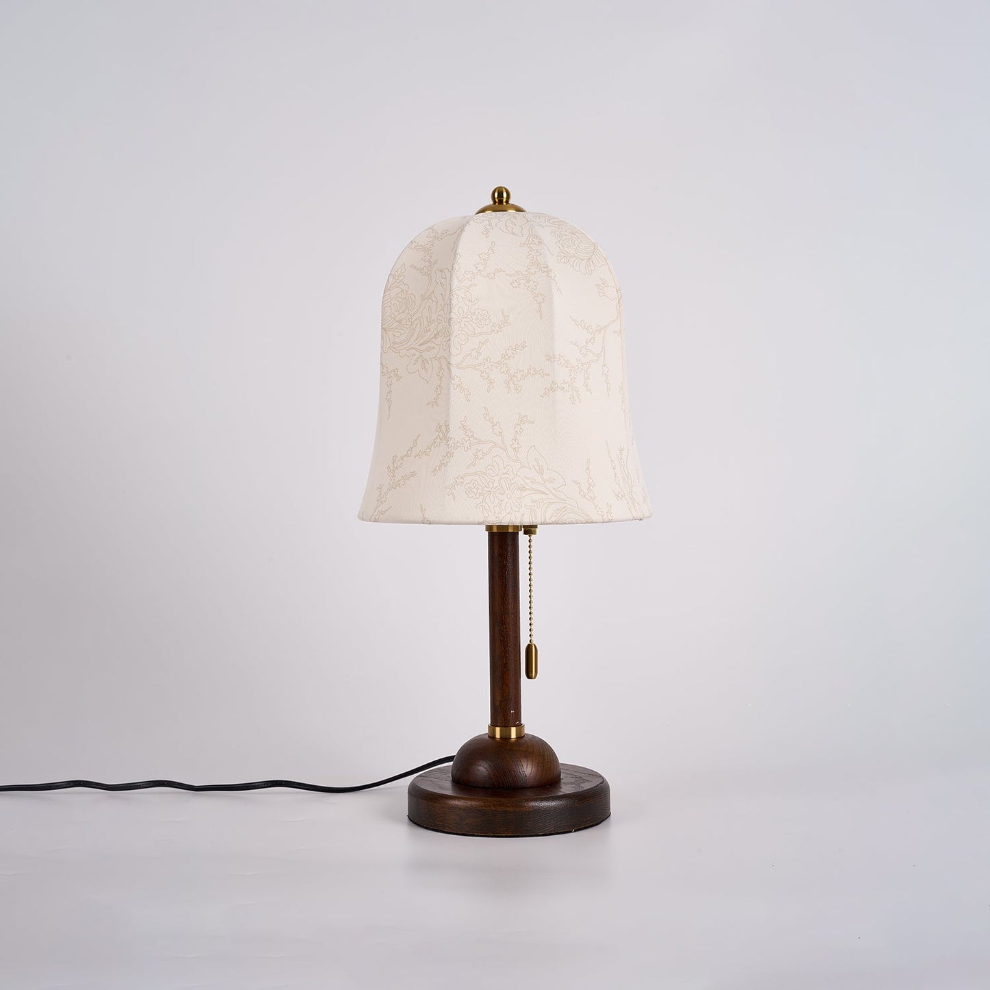 Regalwood Table Lamp | Wood & Fabric | Walnut & White