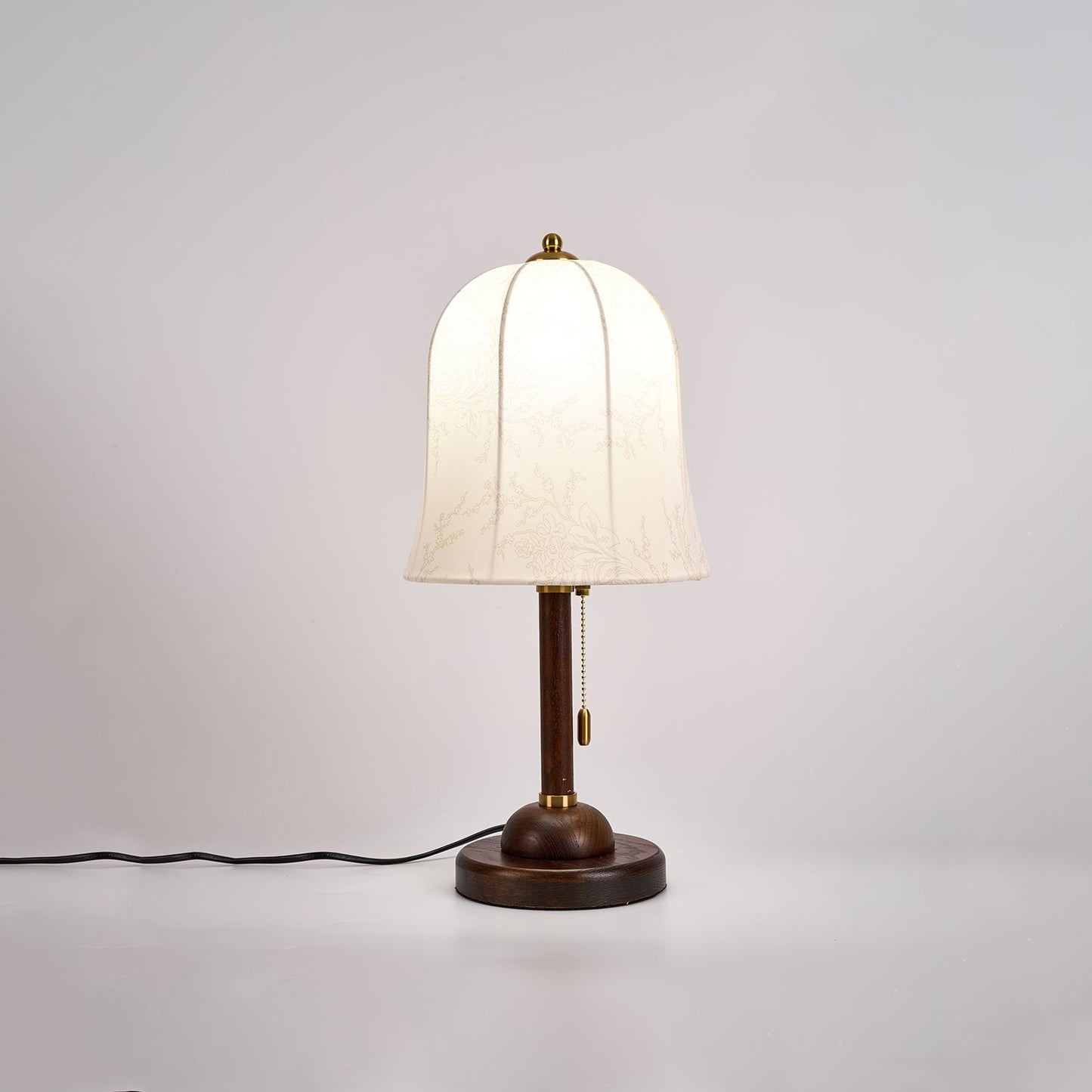 Regalwood Table Lamp | Wood & Fabric | Walnut & White