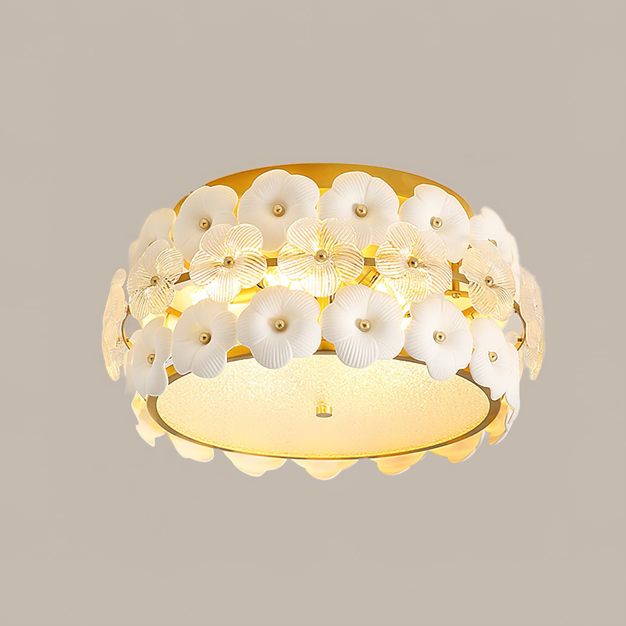 Flower Cluster Ceiling Lamp | Frosted Glass & Gold Finish | 42cm/52cm