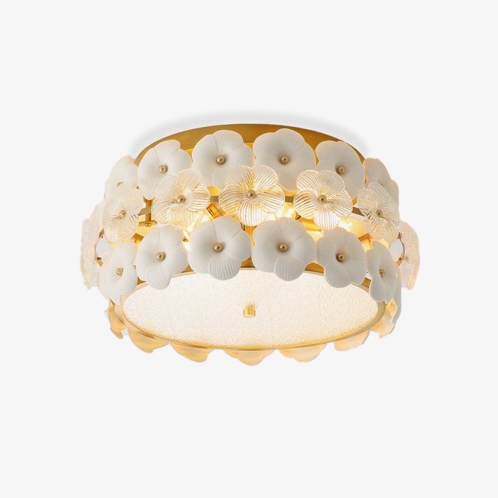Flower Cluster Ceiling Lamp | Frosted Glass & Gold Finish | 42cm/52cm