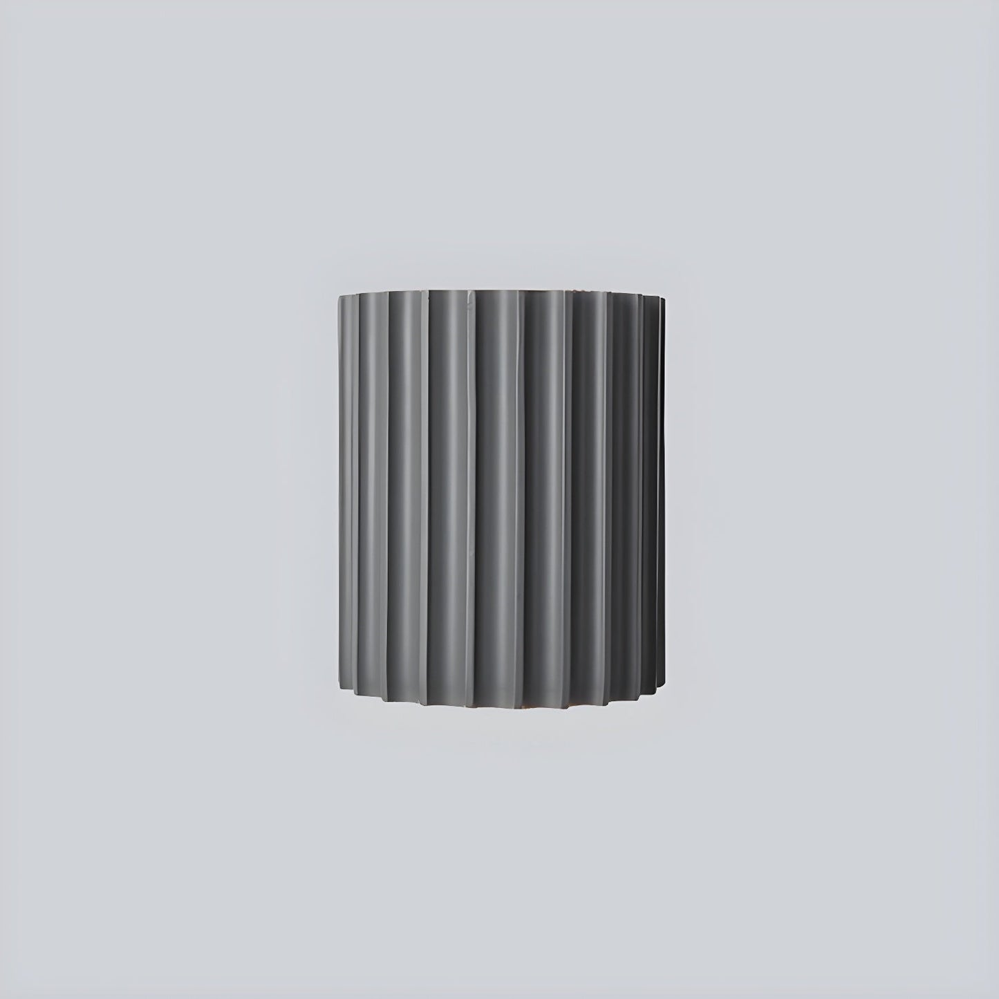 Resin Ribbed Wall Lamp | Matte Black Finish | 14cm Diameter