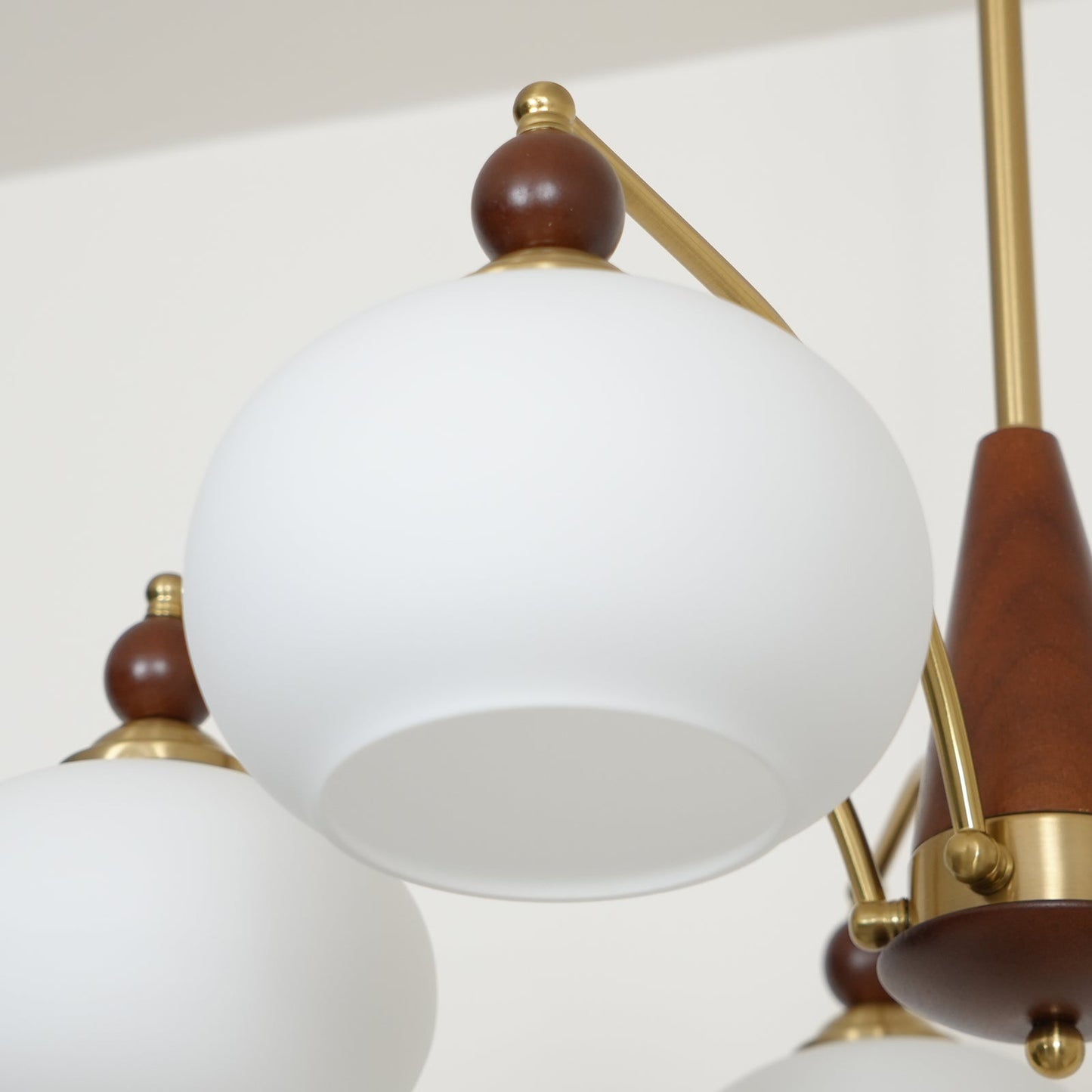Calliope Chandelier | Metal & Glass | Gold & Walnut Finish