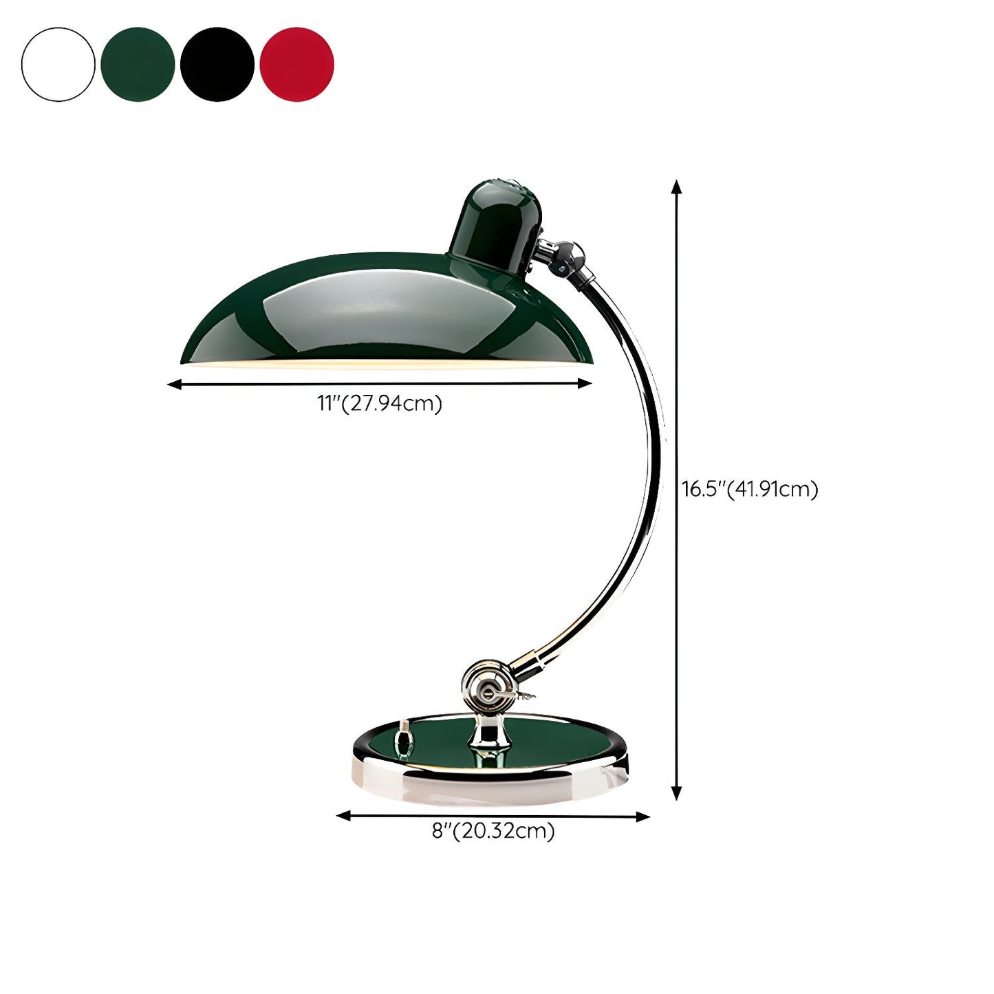 Retro Curve Desk Lamp | Frosted Glass & Chrome | 28cm Diameter