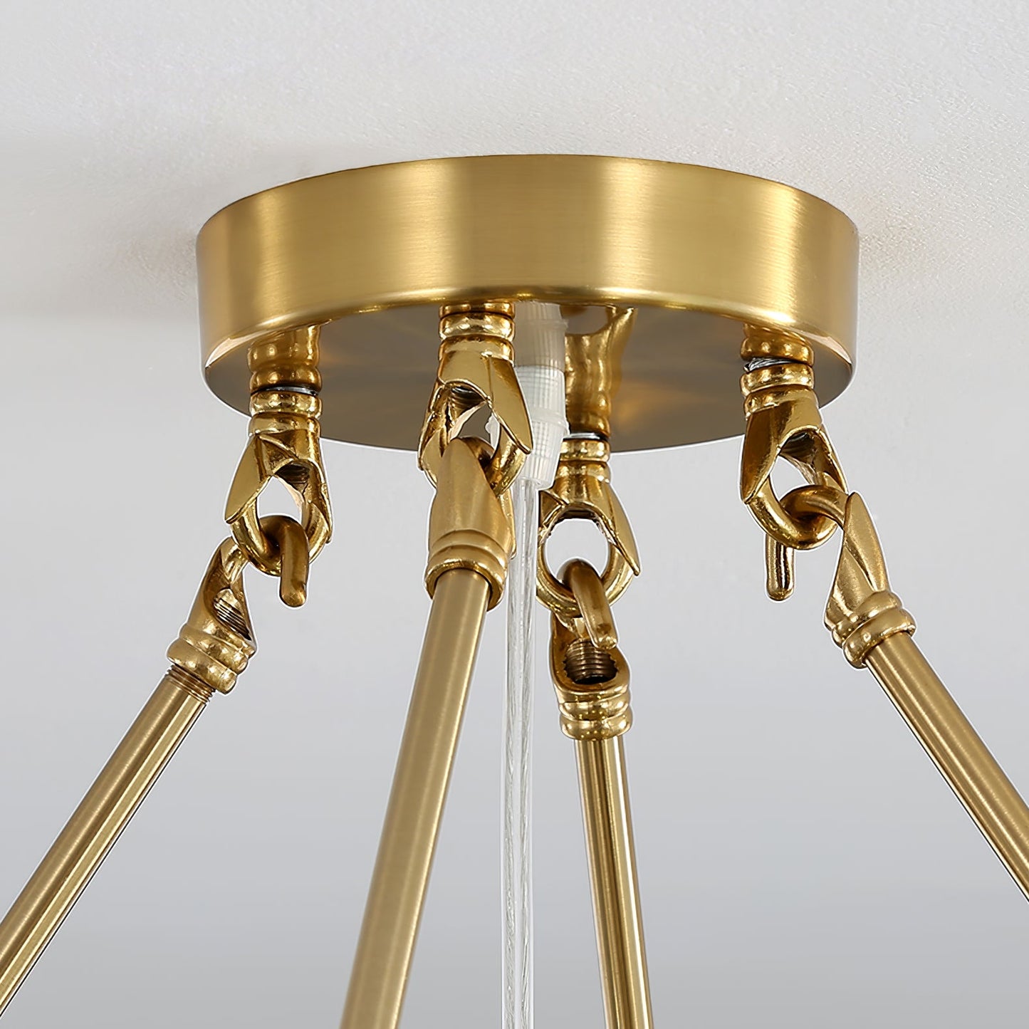 Ribbed Shell Ceiling Light | Glass & Brass | 60cm or 80cm Diameter