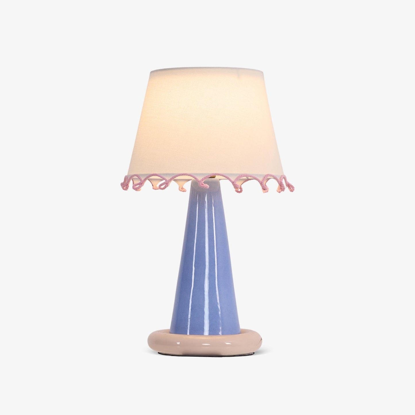 Celeste Ribbon Table Lamp | Ceramic Base | Gradient Blue with Blush Pink Accents