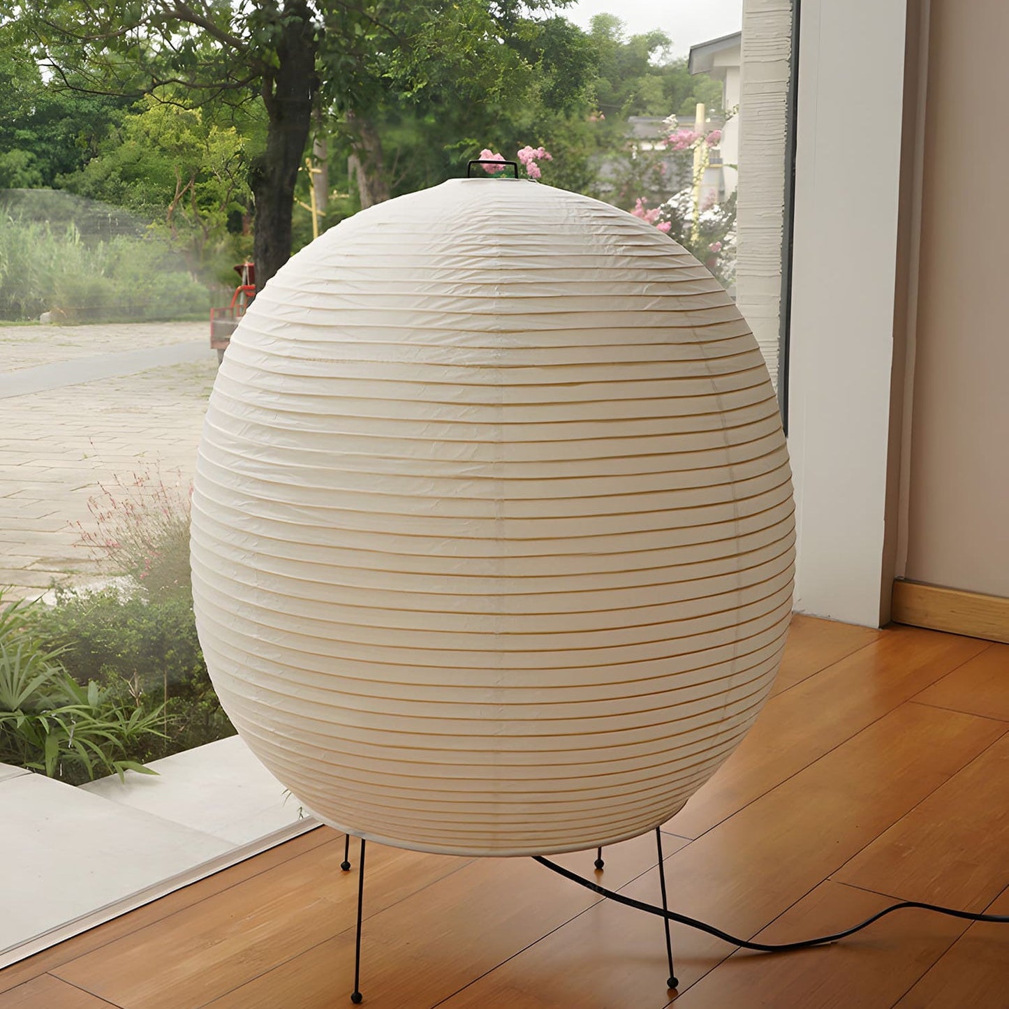 Rice Paper Lantern Table Lamp | Mulberry Paper & Metal | 45cm Diameter