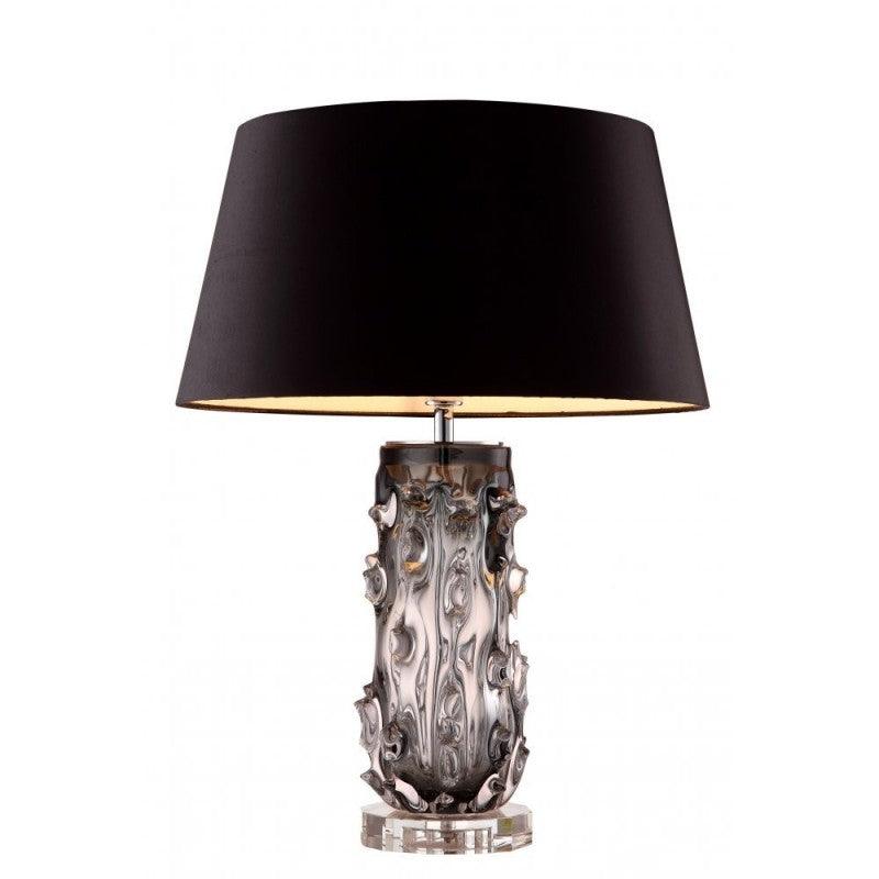 Rico Table Lamp | Handcrafted Blown Glass with Nickel Finish | Green and Grey