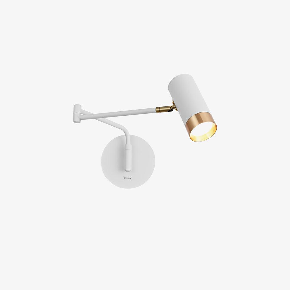Ridge Arm Wall Lamp | Metal | Set of 2 | White & Gold