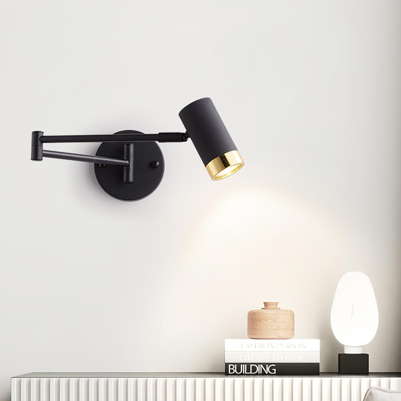 Ridge Arm Wall Lamp | Metal | Set of 2 | White & Gold