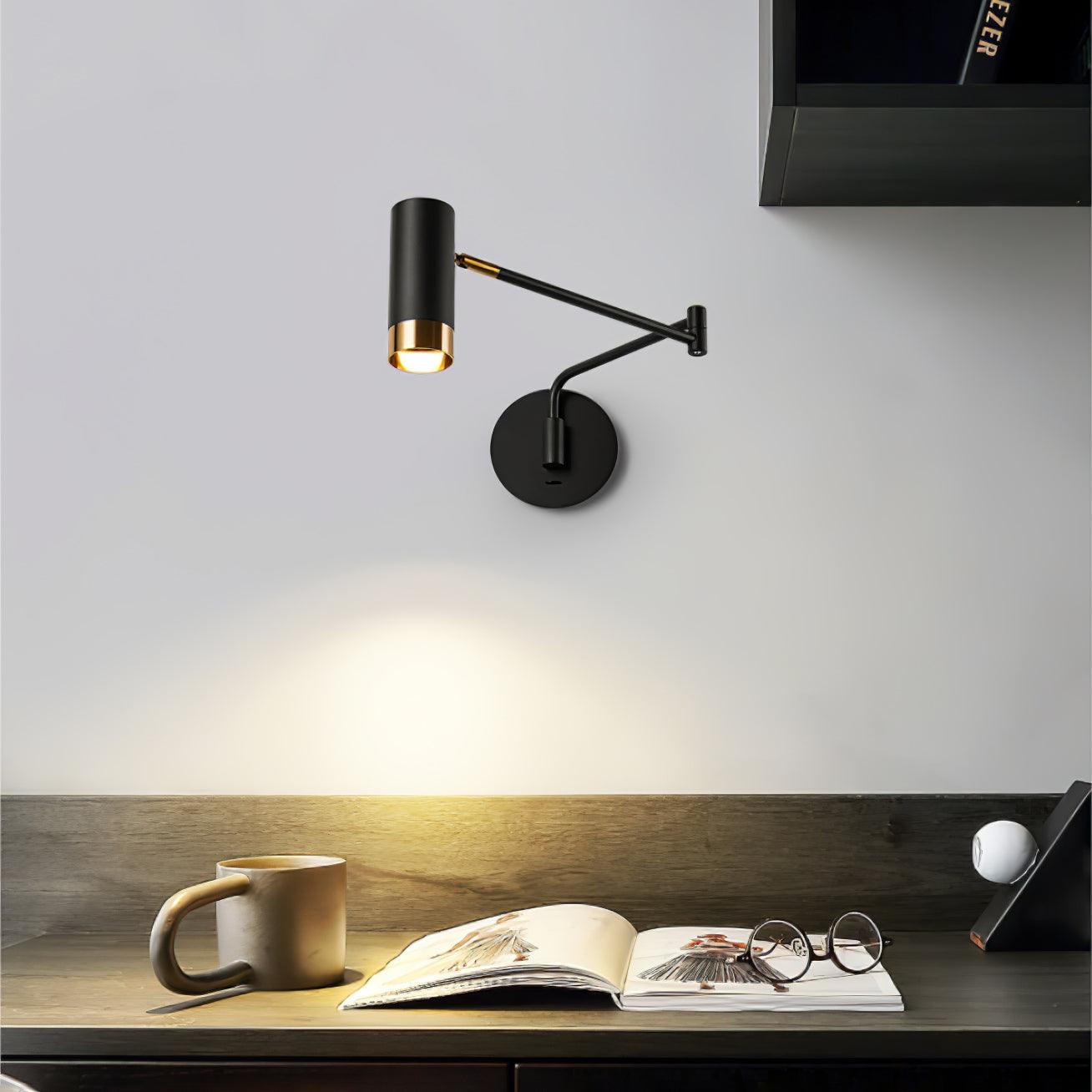 Ridge Arm Wall Lamp | Metal | Set of 2 | White & Gold