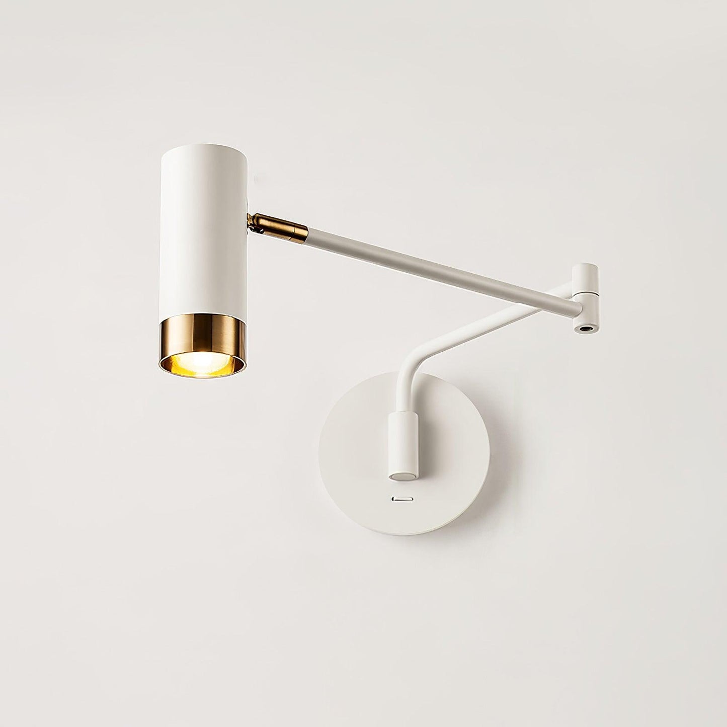 Ridge Arm Wall Lamp | Metal | Set of 2 | White & Gold