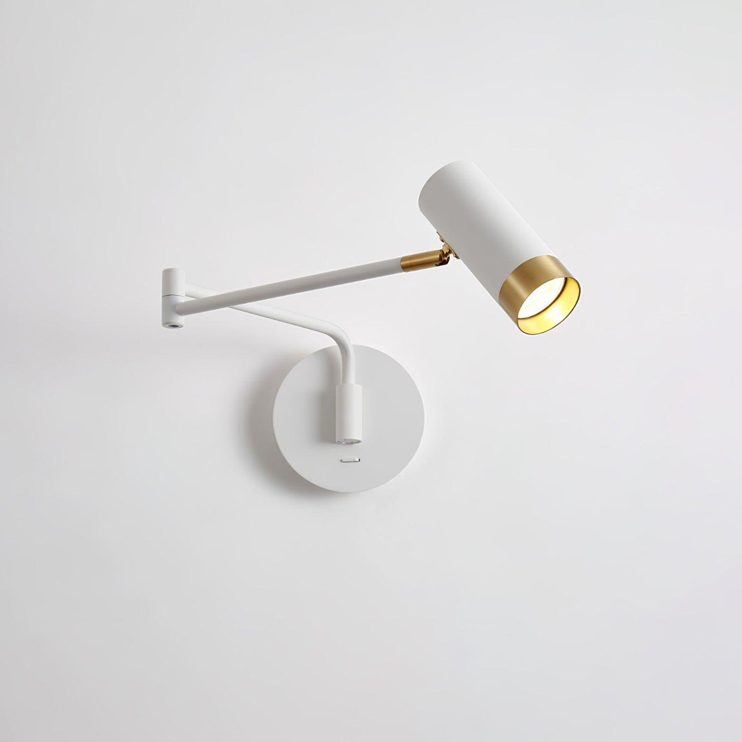 Ridge Arm Wall Lamp | Metal | Set of 2 | White & Gold