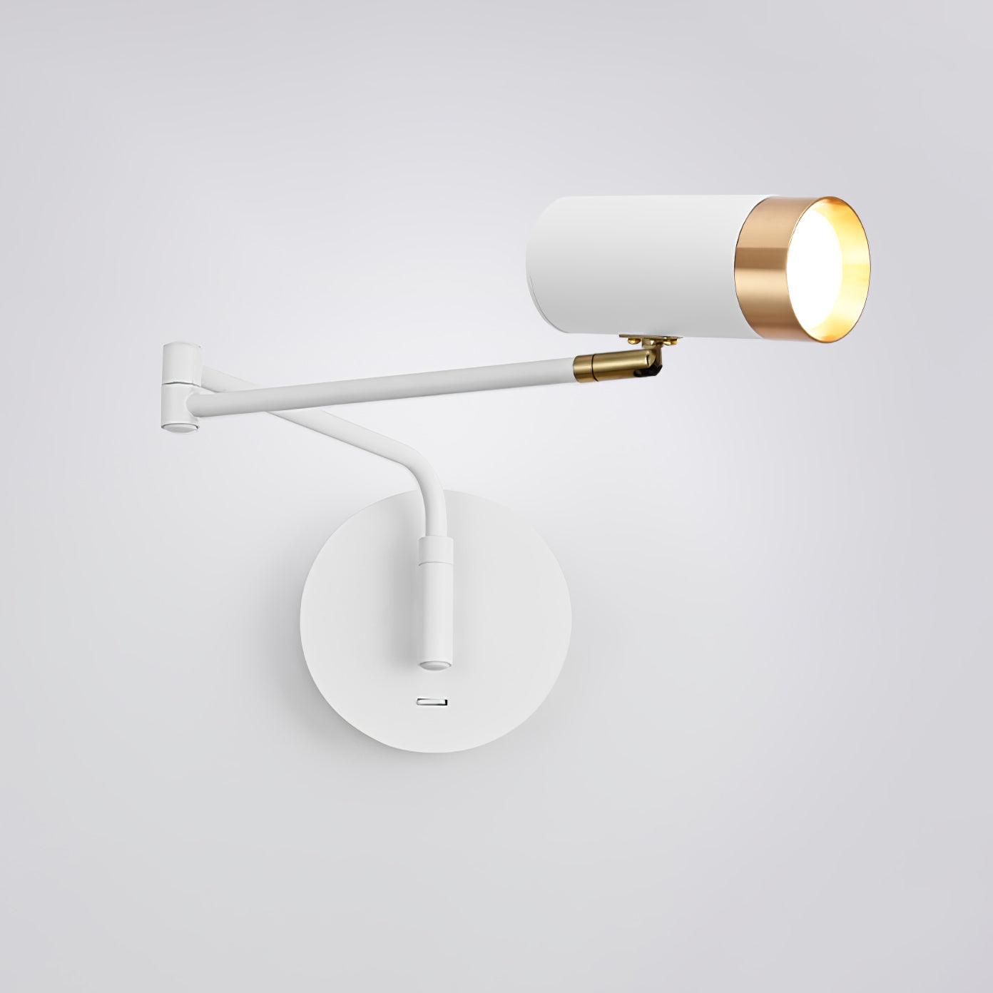 Ridge Arm Wall Lamp | Metal | Set of 2 | White & Gold