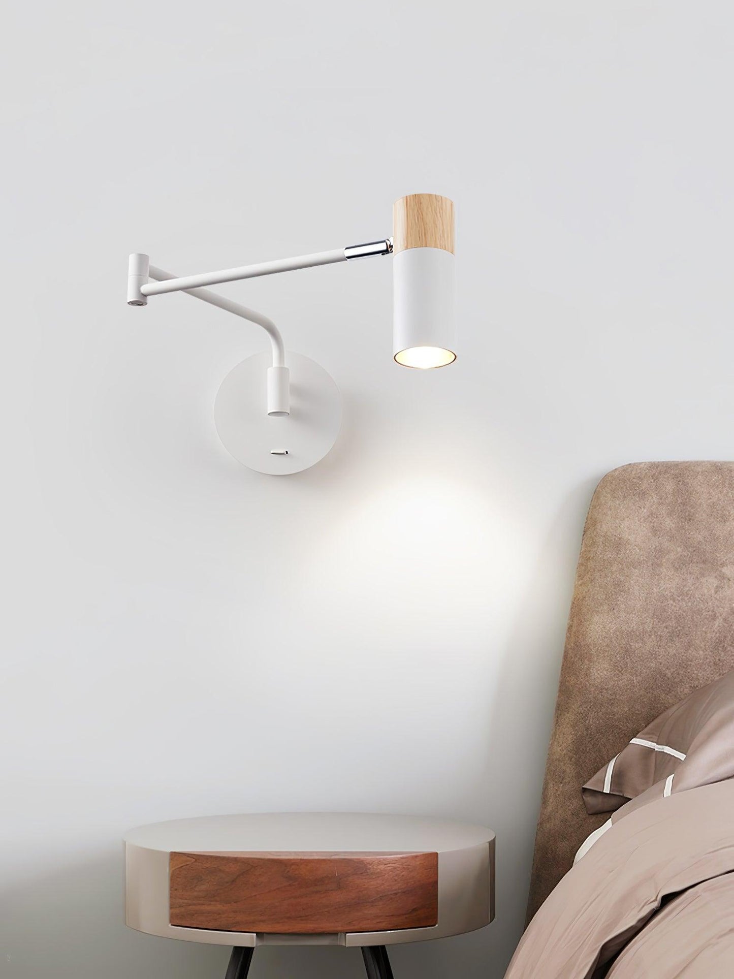 Ridge Arm Wall Lamp | Metal | Set of 2 | White & Gold