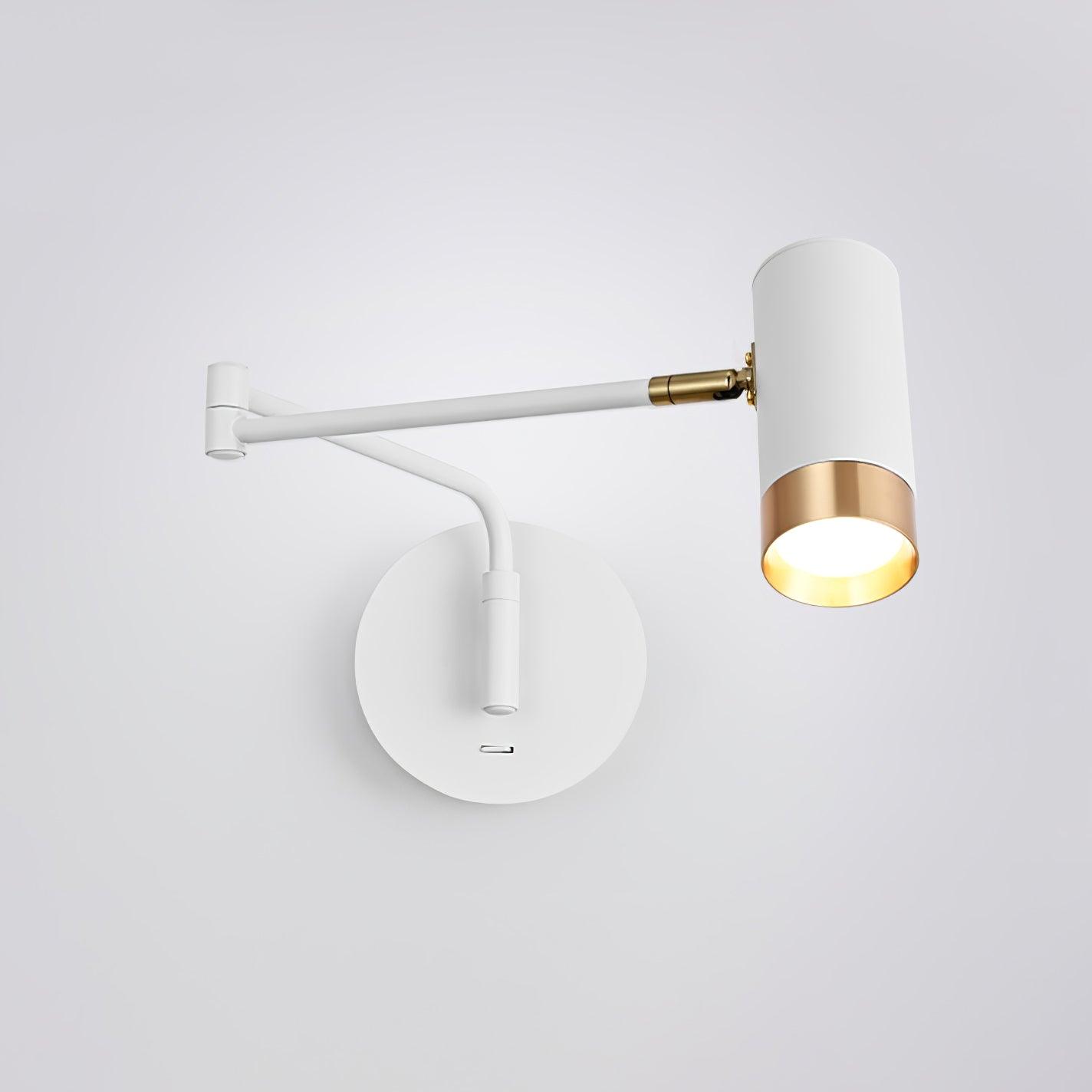 Ridge Arm Wall Lamp | Metal | Set of 2 | White & Gold