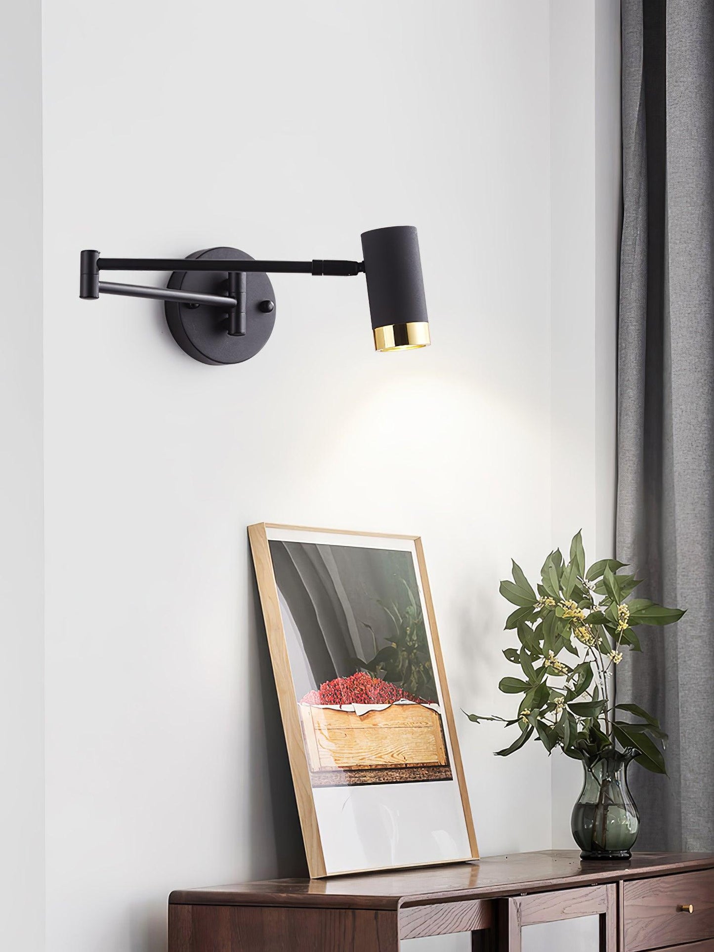 Ridge Arm Wall Lamp | Metal | Set of 2 | White & Gold
