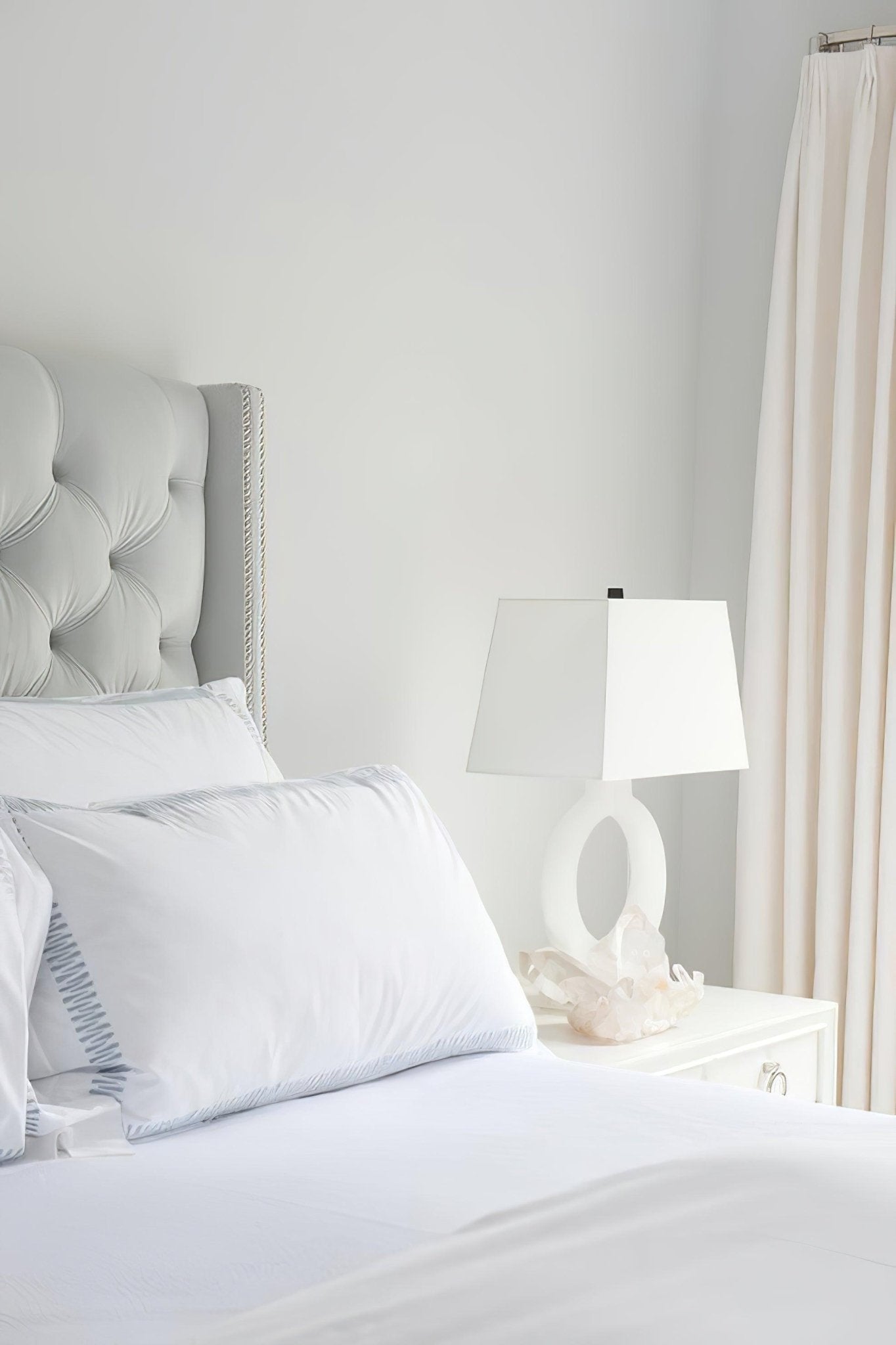 Table Lamp | Metal & Fabric | Gold and White