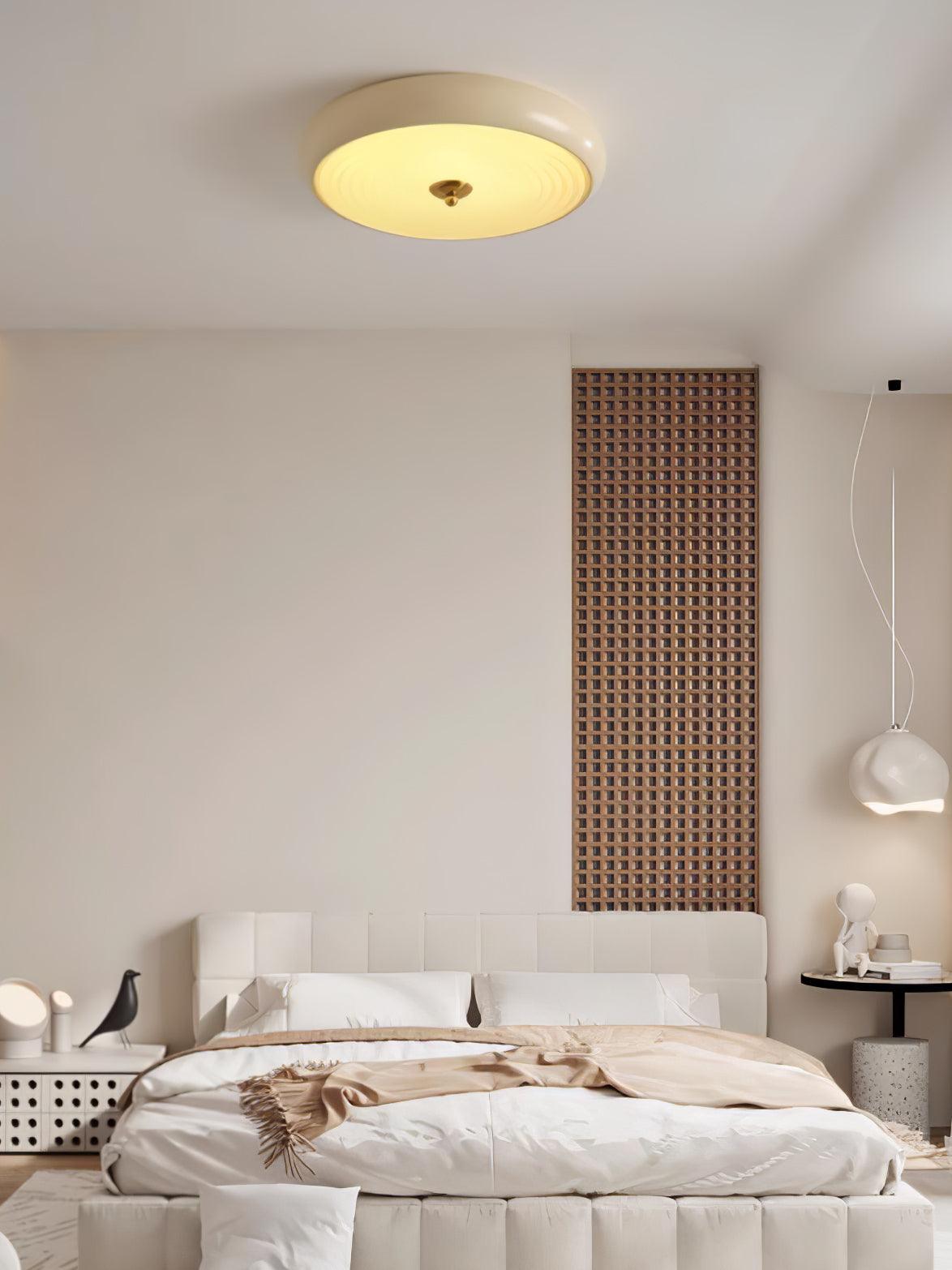Ripple Cream Ceiling Lamp | Glass Shade | Multiple Sizes