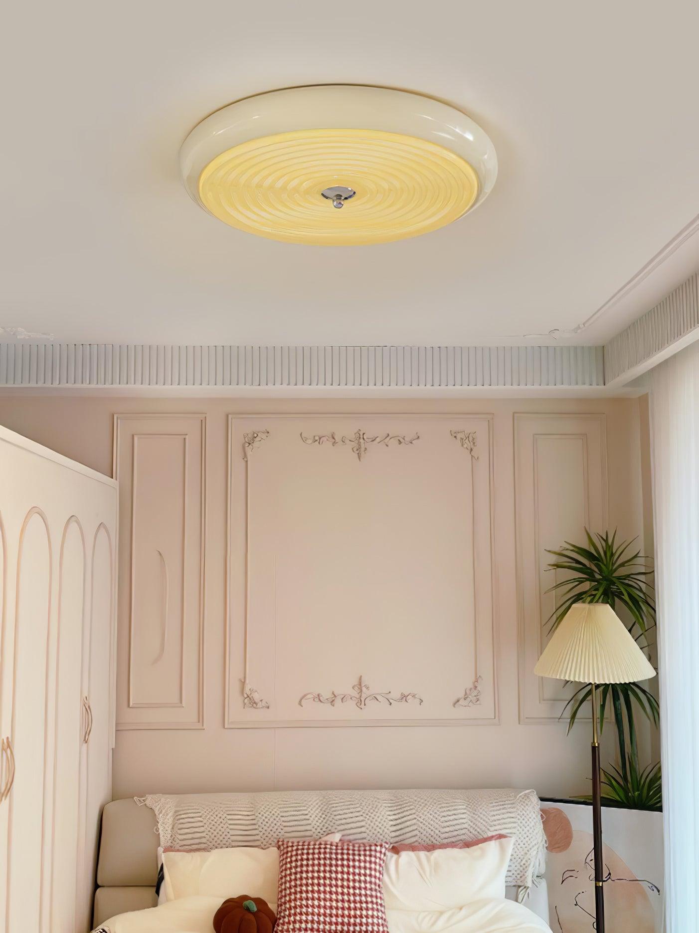 Ripple Cream Ceiling Lamp | Glass Shade | Multiple Sizes
