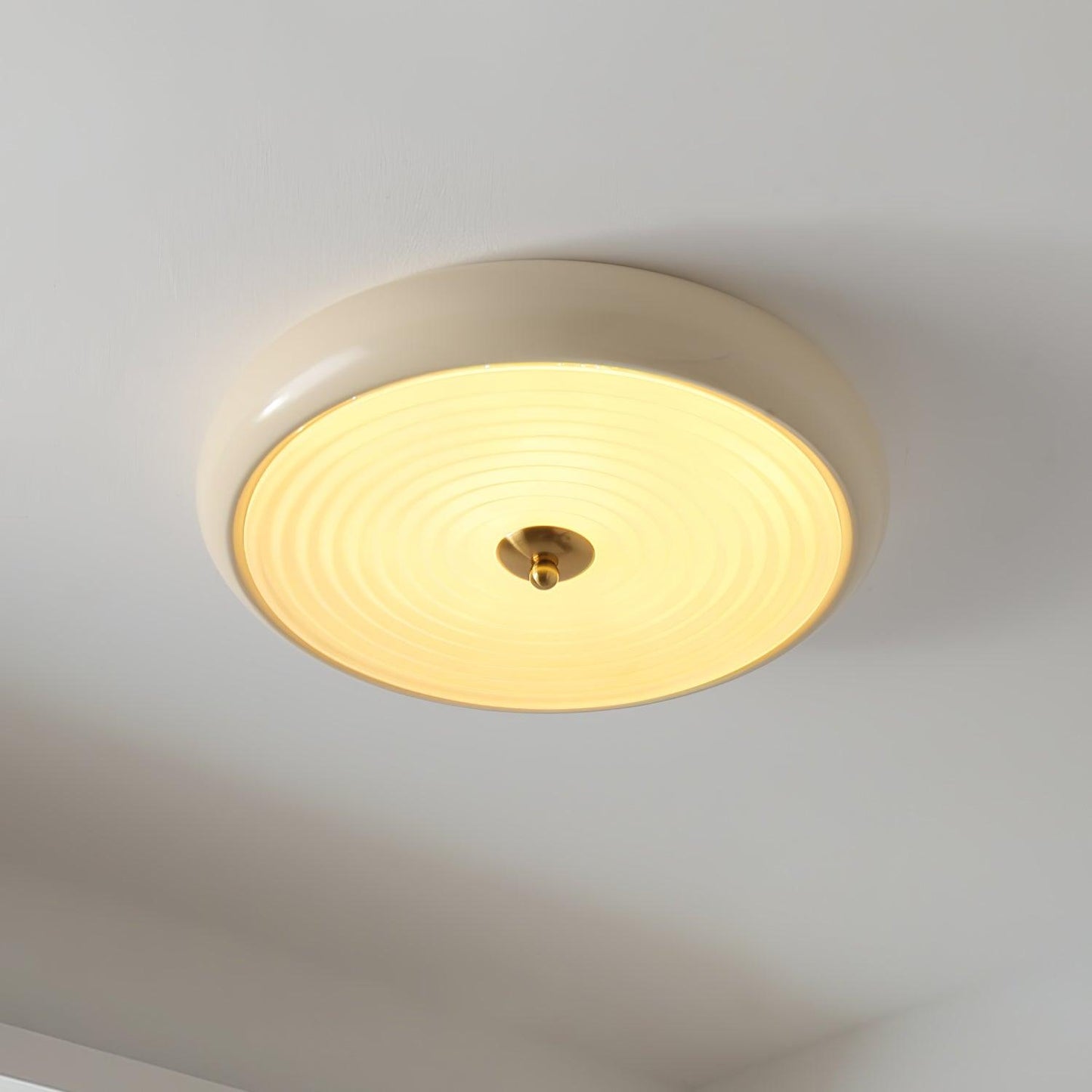 Ripple Cream Ceiling Lamp | Glass Shade | Multiple Sizes