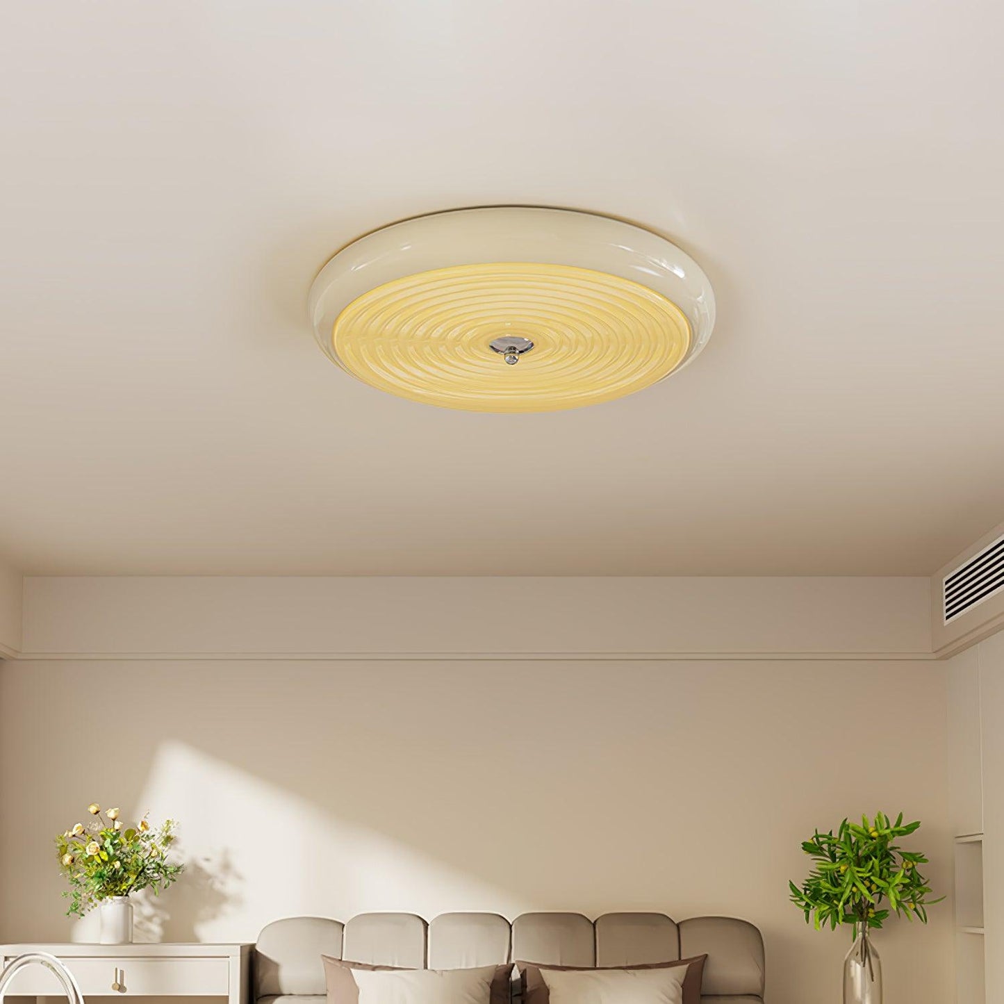 Ripple Cream Ceiling Lamp | Glass Shade | Multiple Sizes