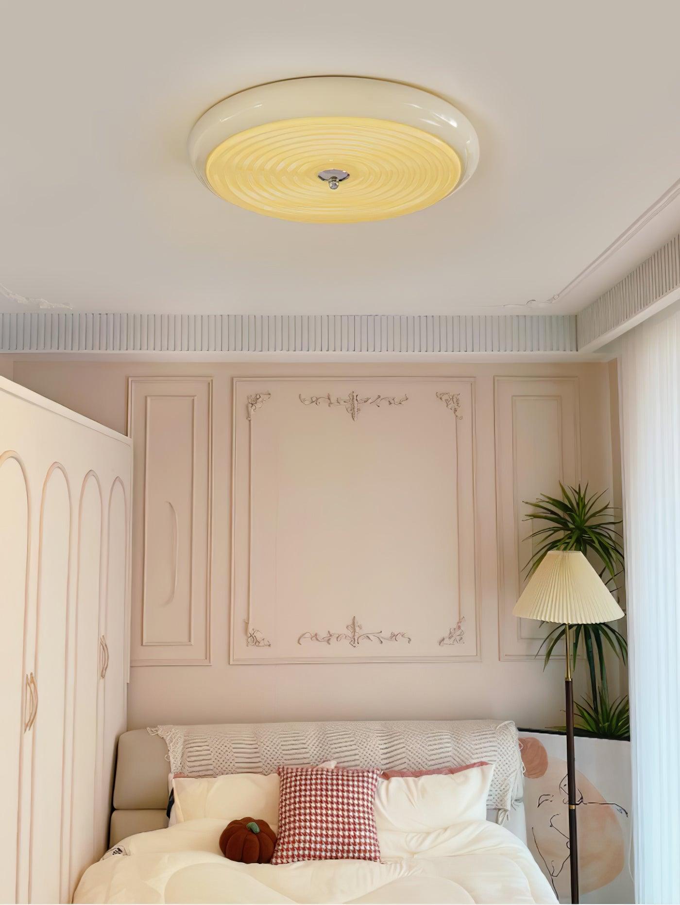 Ripple Cream Ceiling Lamp | Glass Shade | Multiple Sizes