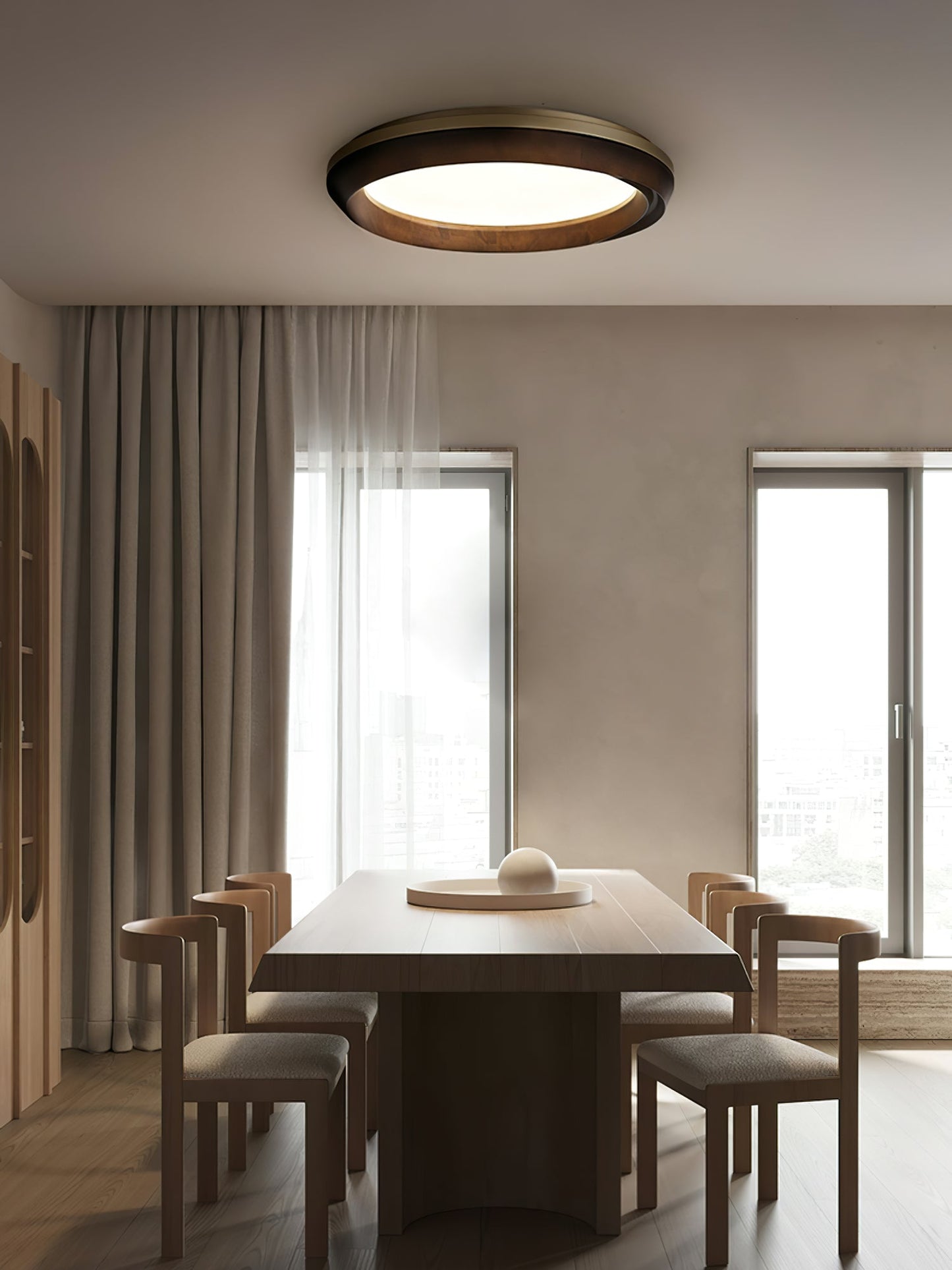 Ripple Wood Ceiling Light | Natural Wood & Acrylic | Multiple Sizes Available