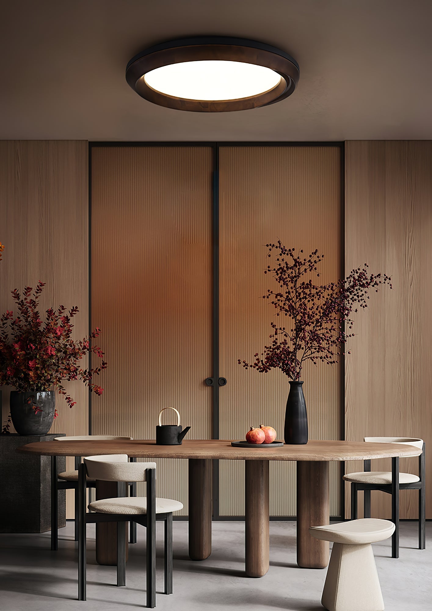 Ripple Wood Ceiling Light | Natural Wood & Acrylic | Multiple Sizes Available