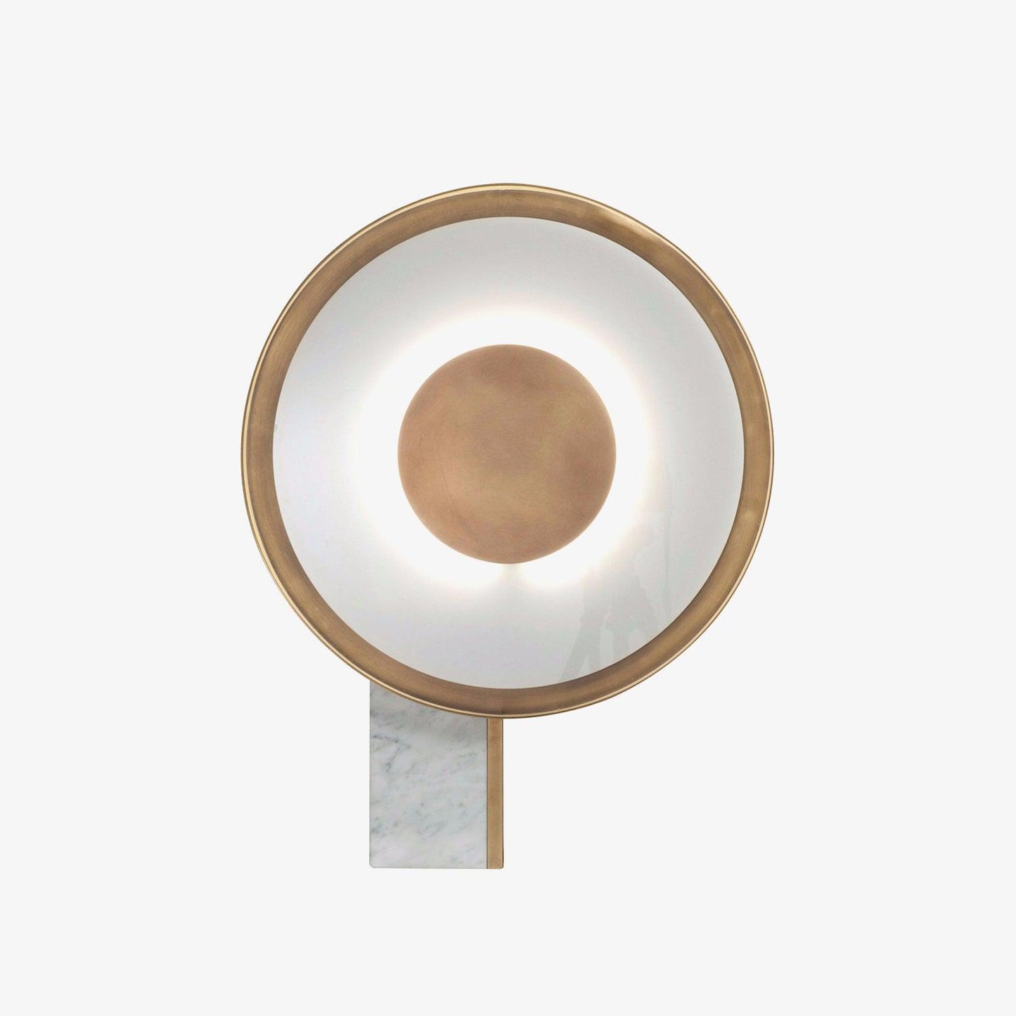 Roche Bobois Table Lamp | White Marble & Gold Finish | 33cm Diameter