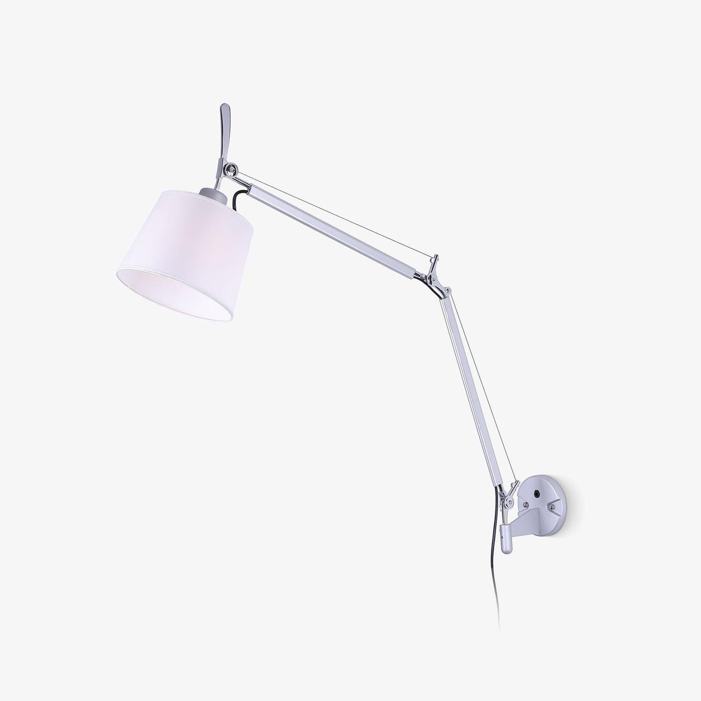 Rocker Modern Wall Lamp | Adjustable Metal Arms | Fog Silver & White Finish