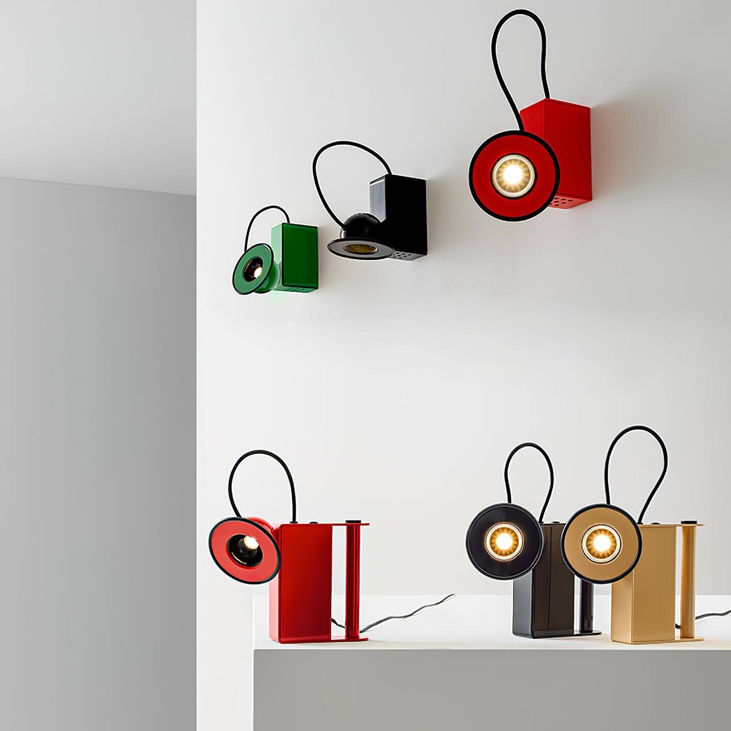 Roland Camera Desk Lamp | Adjustable Metal Light | Black, Green, Beige, Red