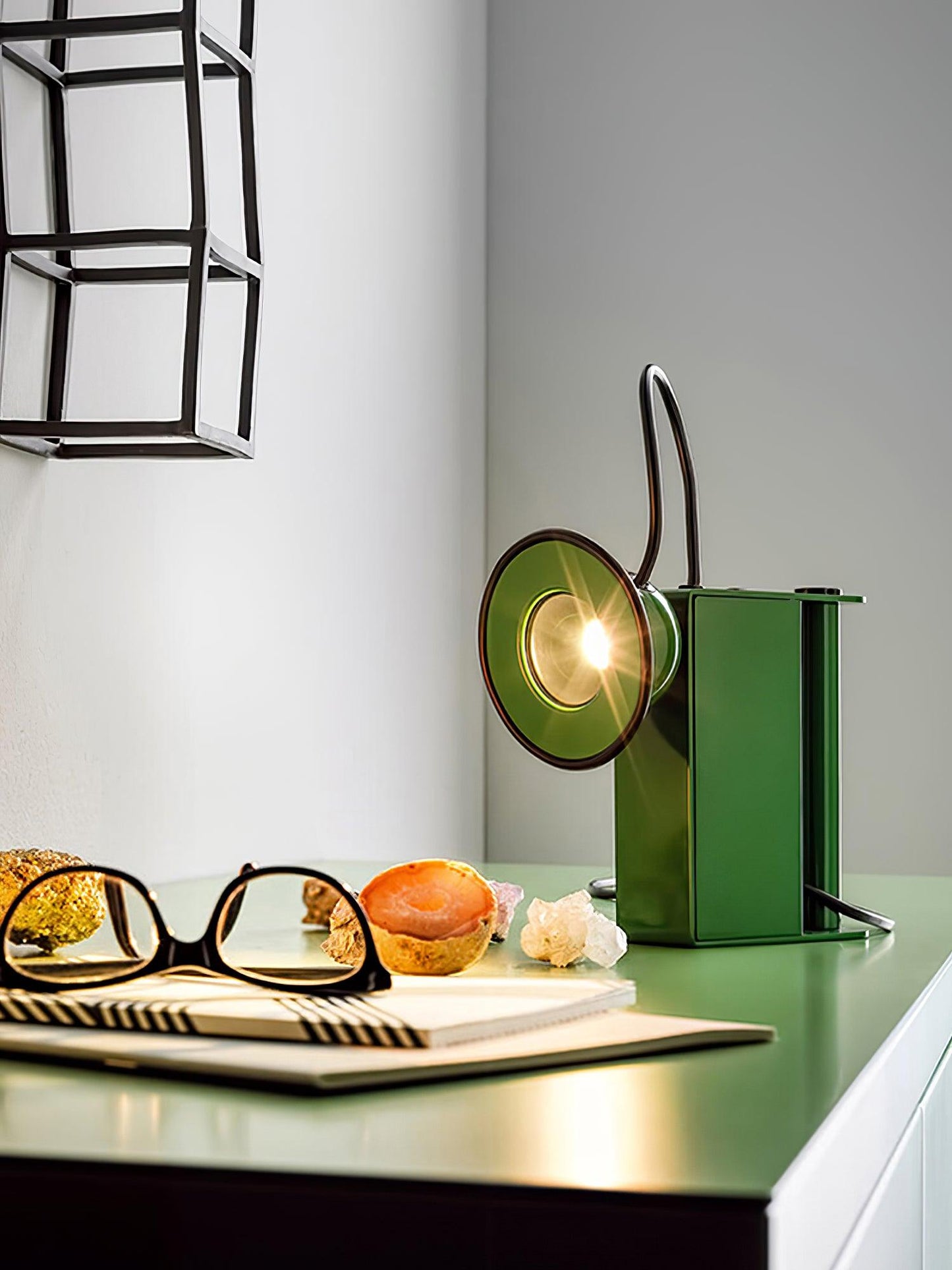 Roland Camera Desk Lamp | Adjustable Metal Light | Black, Green, Beige, Red