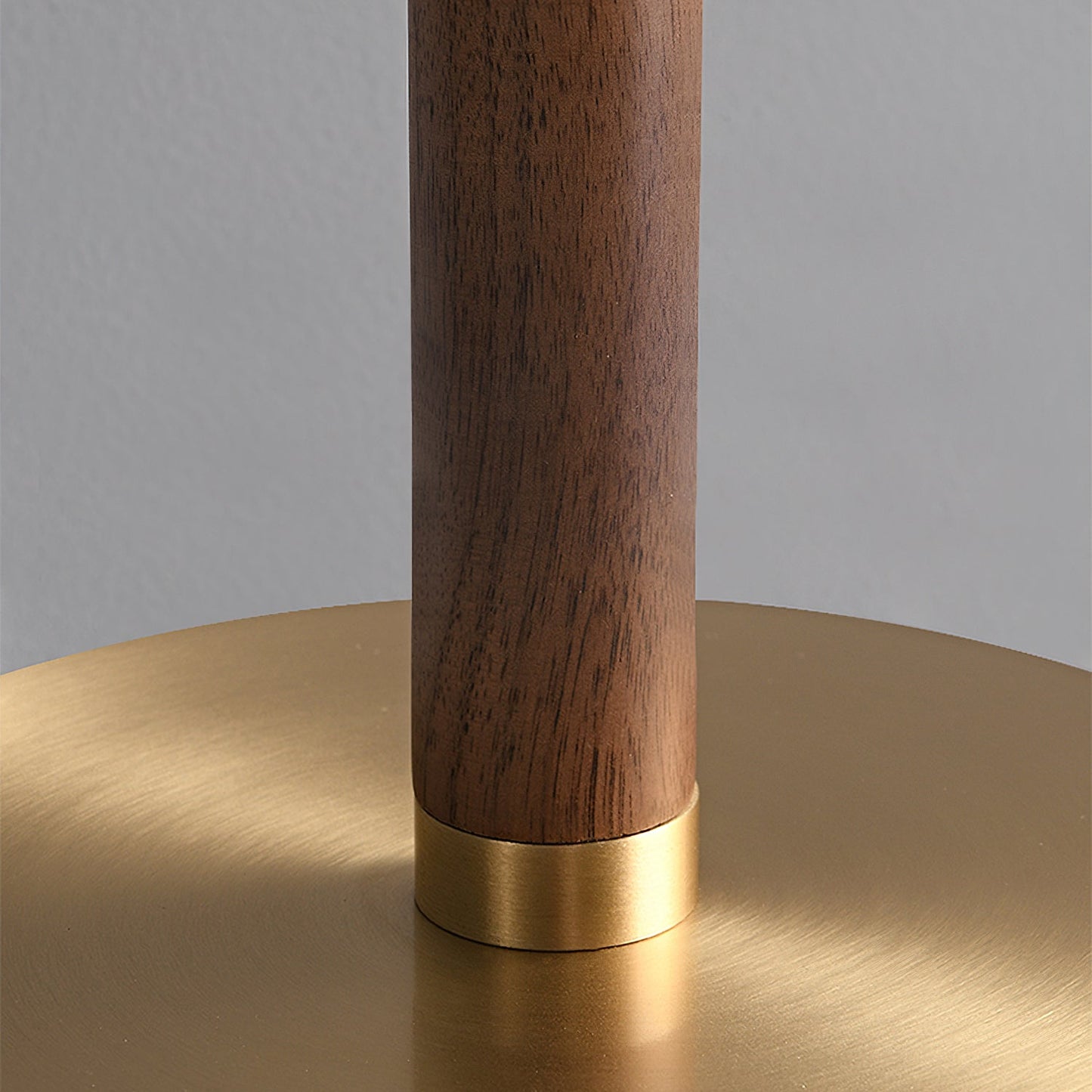 Ronaldo Floor Lamp | Walnut Wood & Brass | 128cm Height