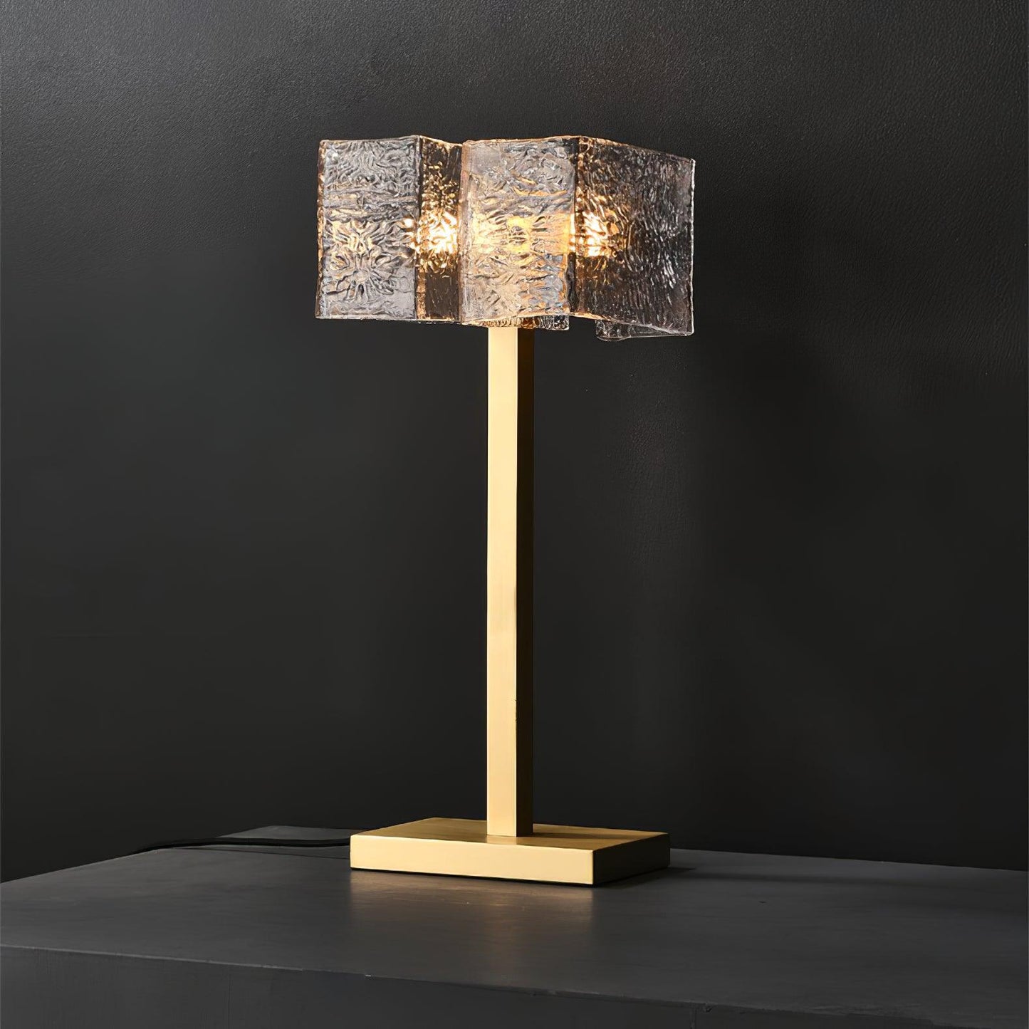 Roosevelt Table Lamp | Brass & Glass | Gold Finish