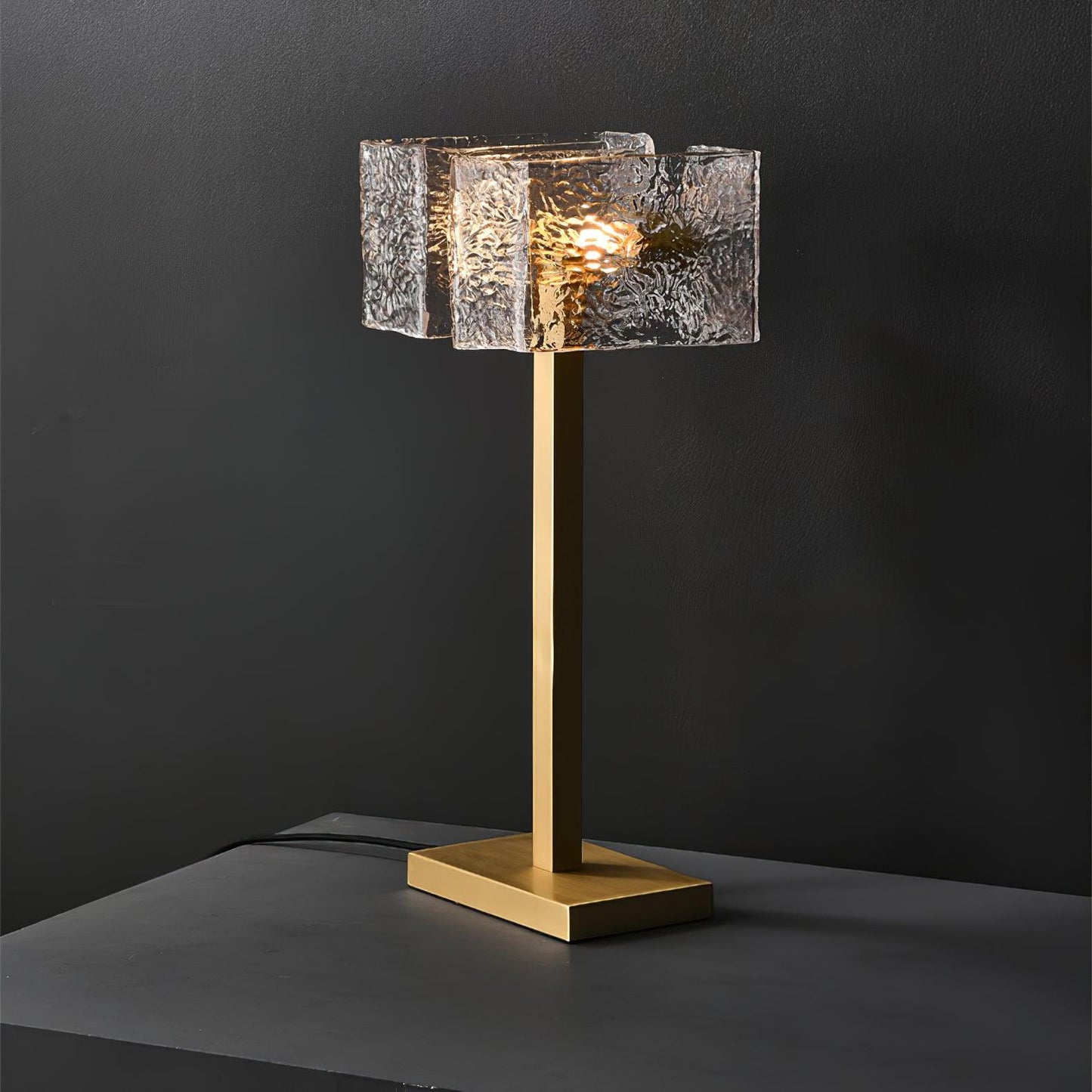 Roosevelt Table Lamp | Brass & Glass | Gold Finish