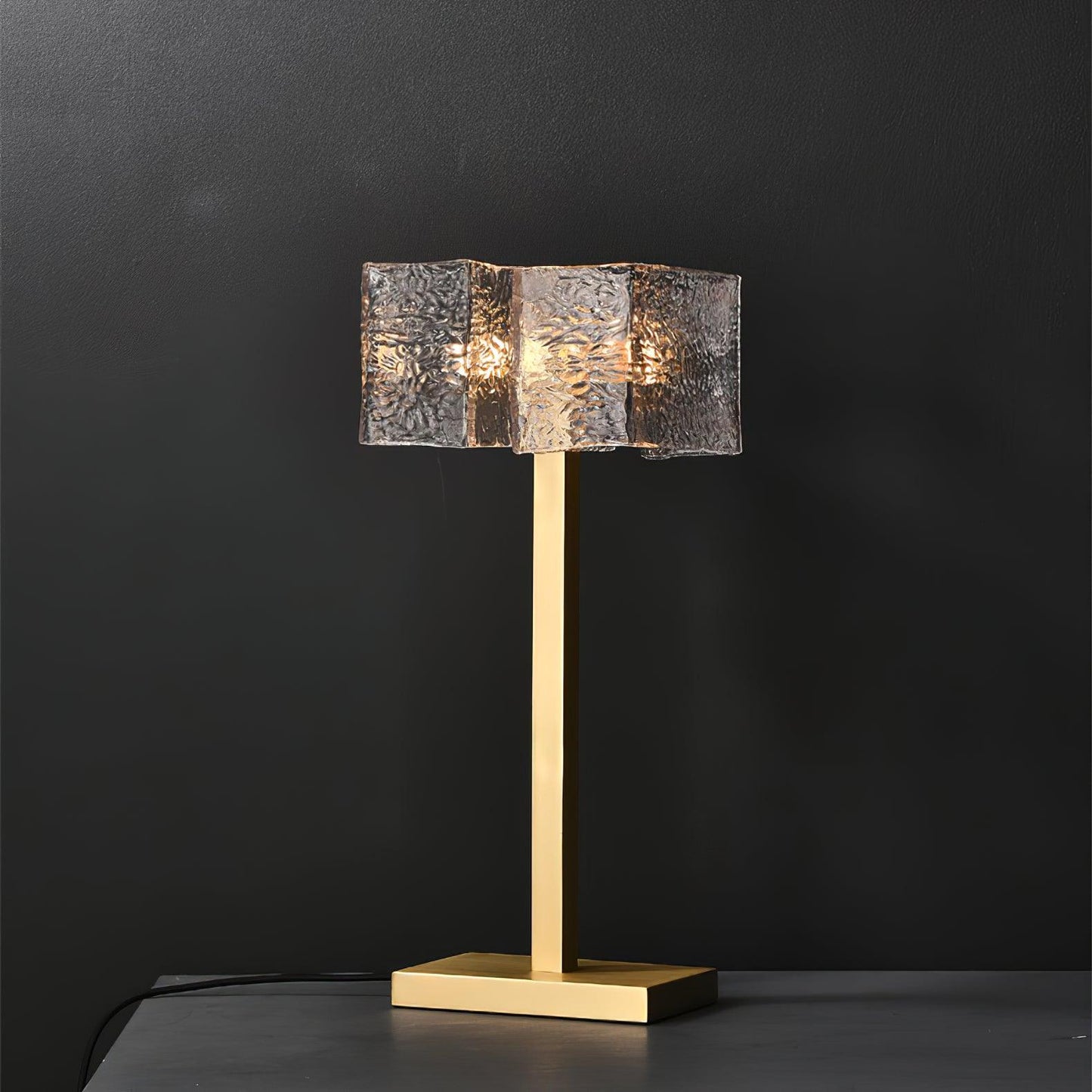 Roosevelt Table Lamp | Brass & Glass | Gold Finish