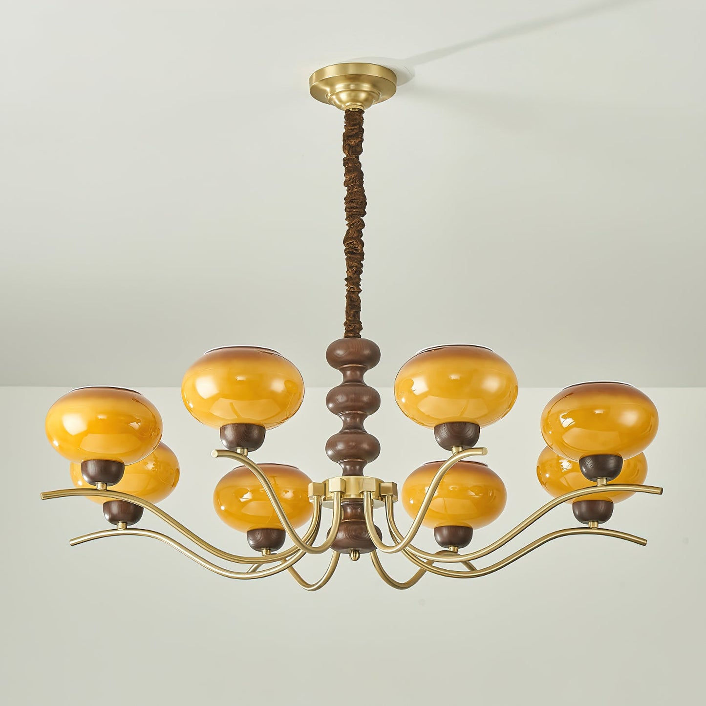 Rosdorf Chandelier | Caramel Glass & Gold Finish | 3, 6, or 8 Lights