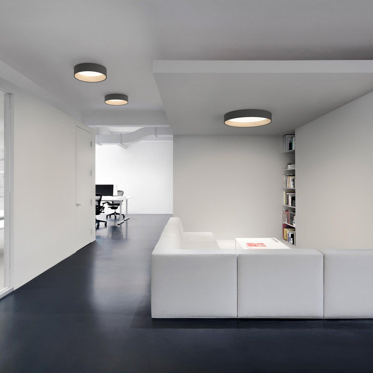 Round Ceiling Lamp | Oak Wood & Aluminum | 46cm Diameter
