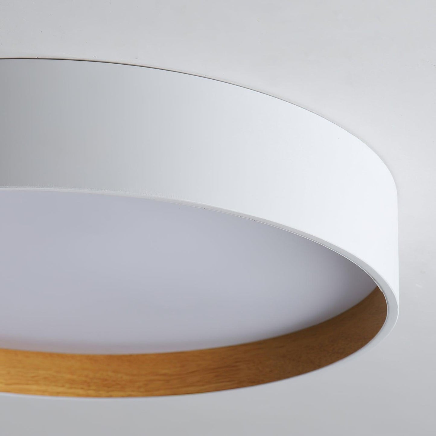 Round Ceiling Lamp | Oak Wood & Aluminum | 46cm Diameter